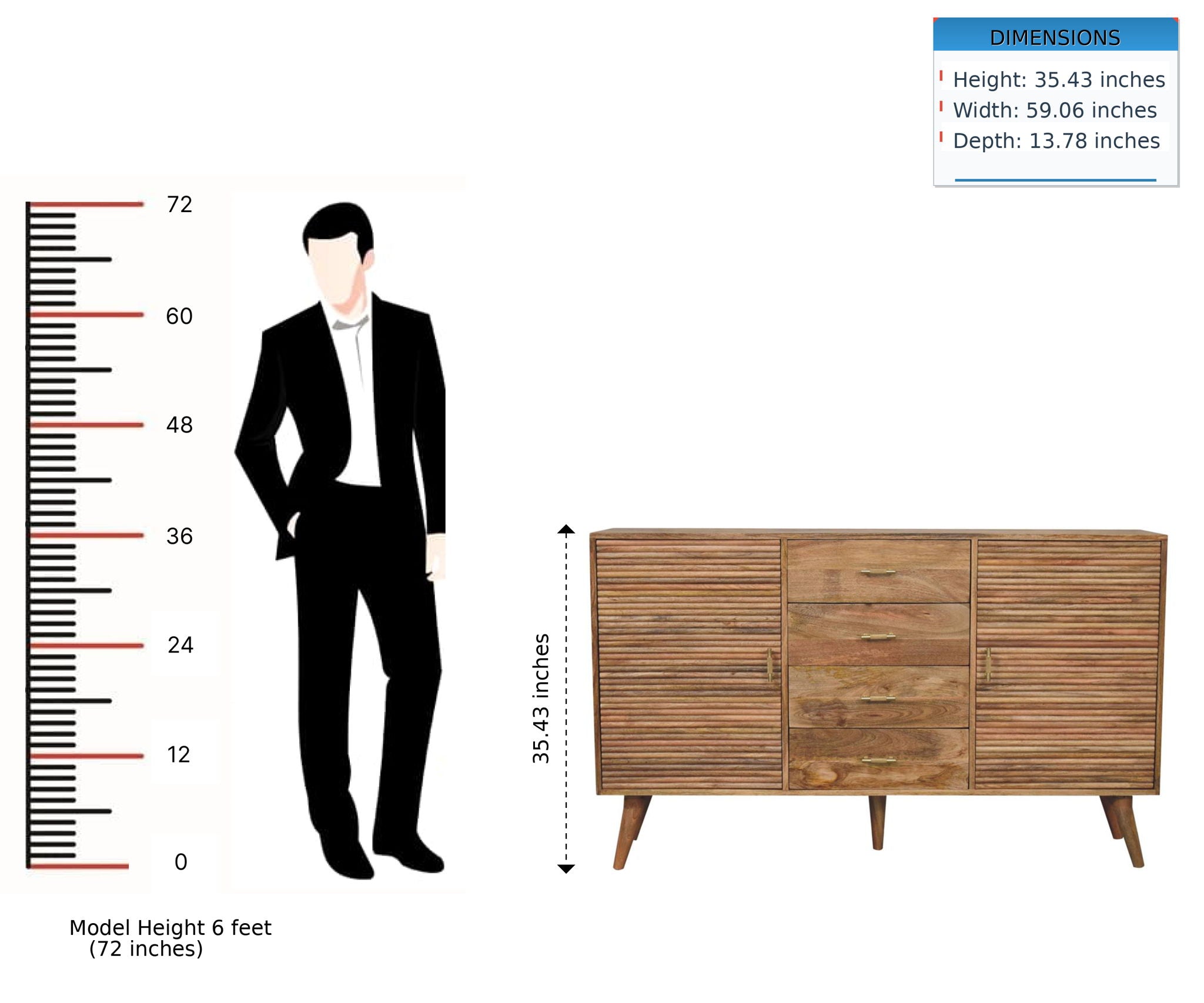 Soba - T Bar Large Nordic Chest - Oak