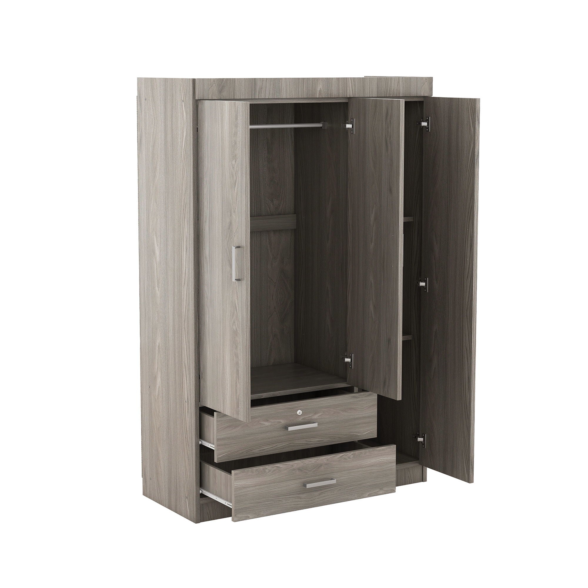 3 Door Wardrobe With 2 Drawers