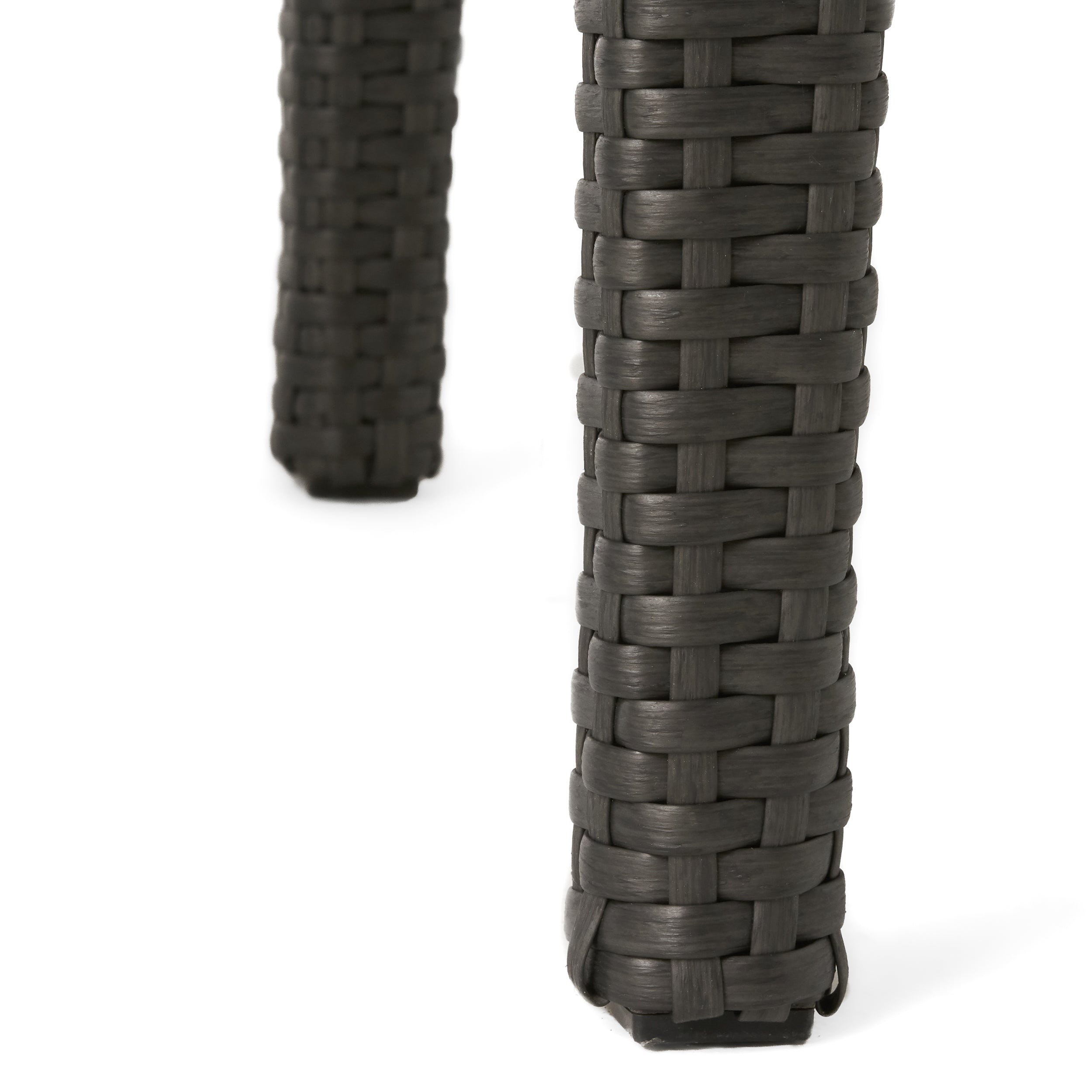 Contemporary ANTIBES Loveseat & Table Set Outdoor Grey PE Rattan Iron Waterproof Fabric