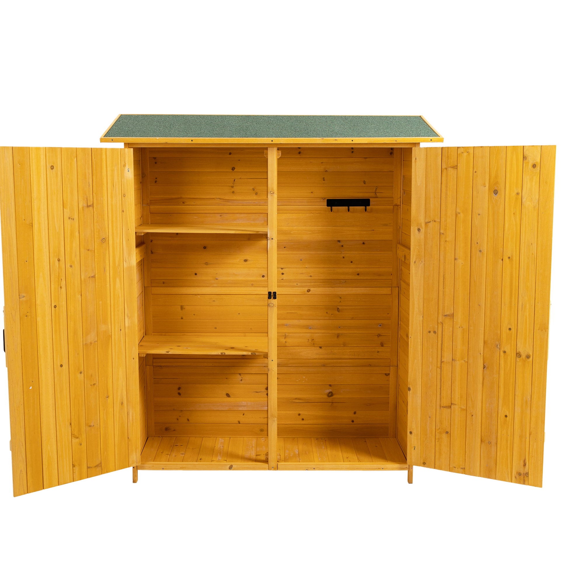 Outdoor Storage Shed With Lockable Door, Tool Storage Shed, Detachable Shelves & Pitch Roof - Best Buy Furniture