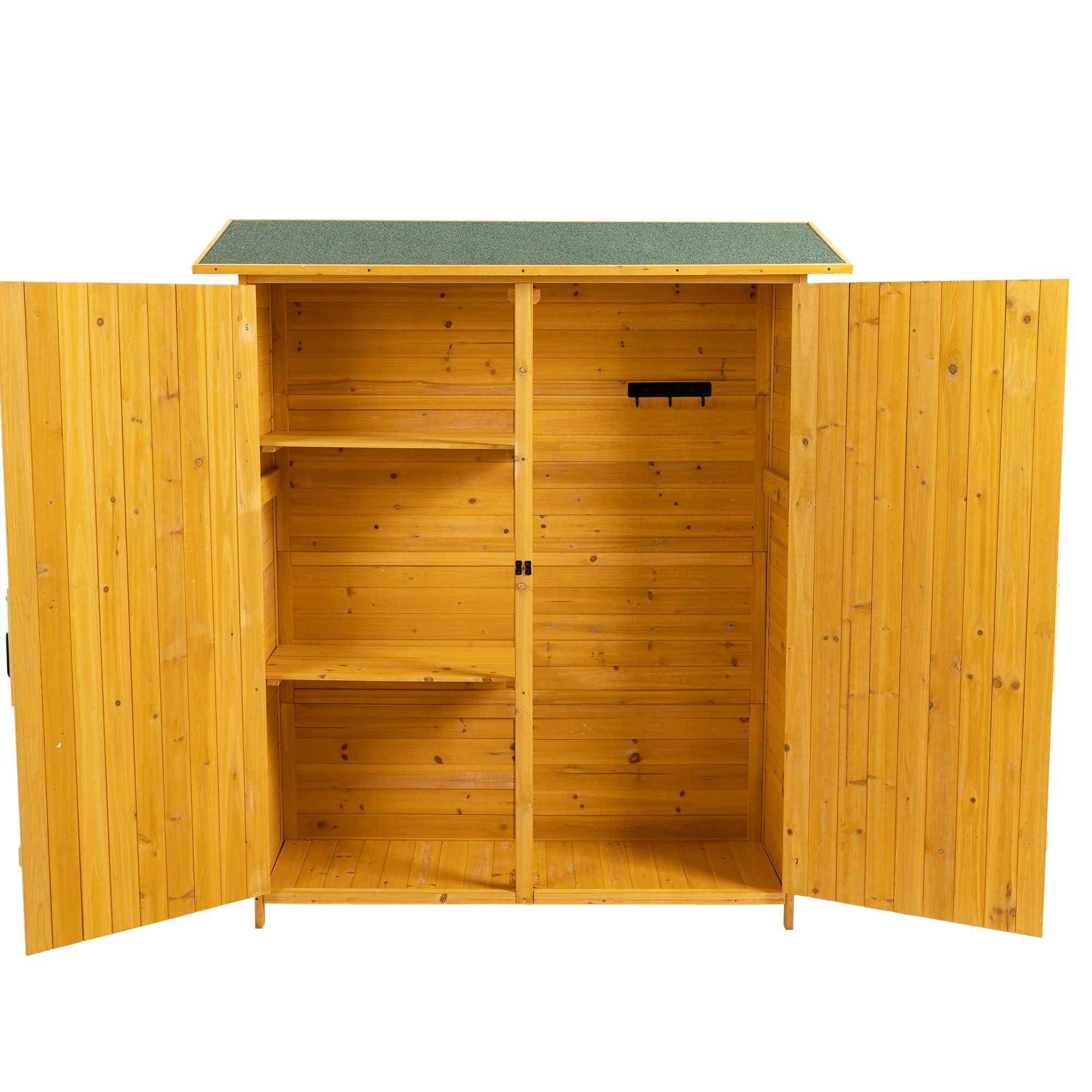 Outdoor Storage Shed With Lockable Door, Tool Storage Shed, Detachable Shelves & Pitch Roof - Best Buy Furniture