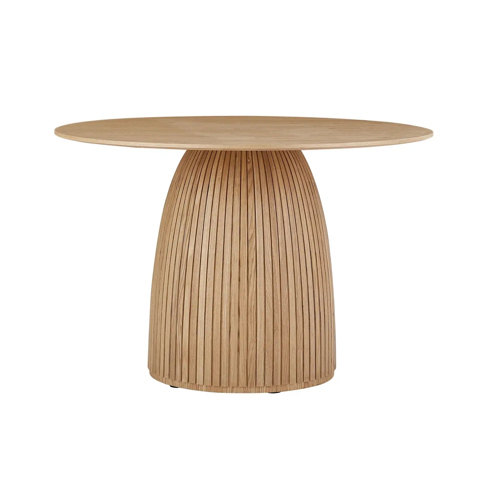 Eleni Round Dining Table Fluted Modern Wood