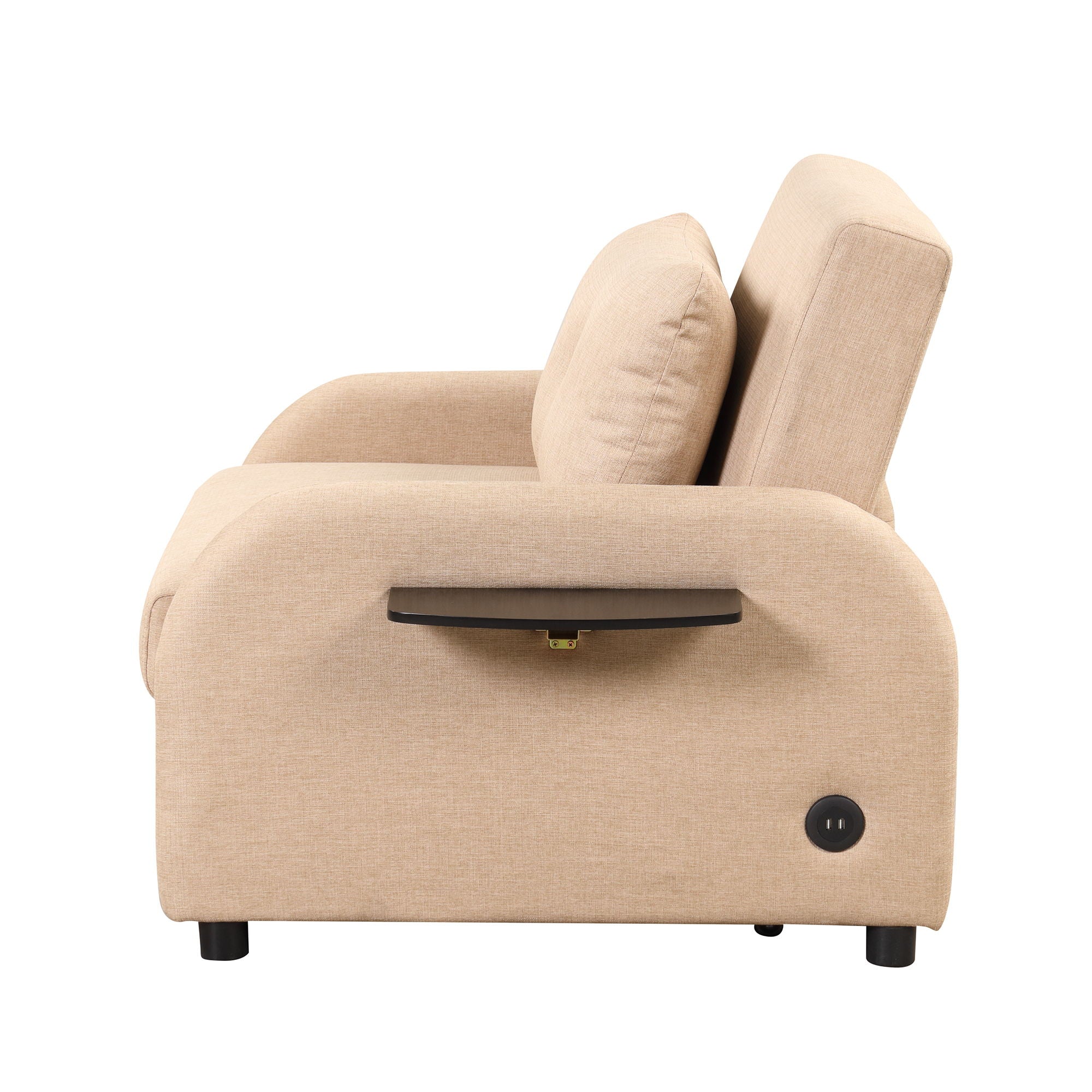 Versatile Pull Out Sofa Sleeper 3 In 1 With Wing Table & USB Charge, Compact Design