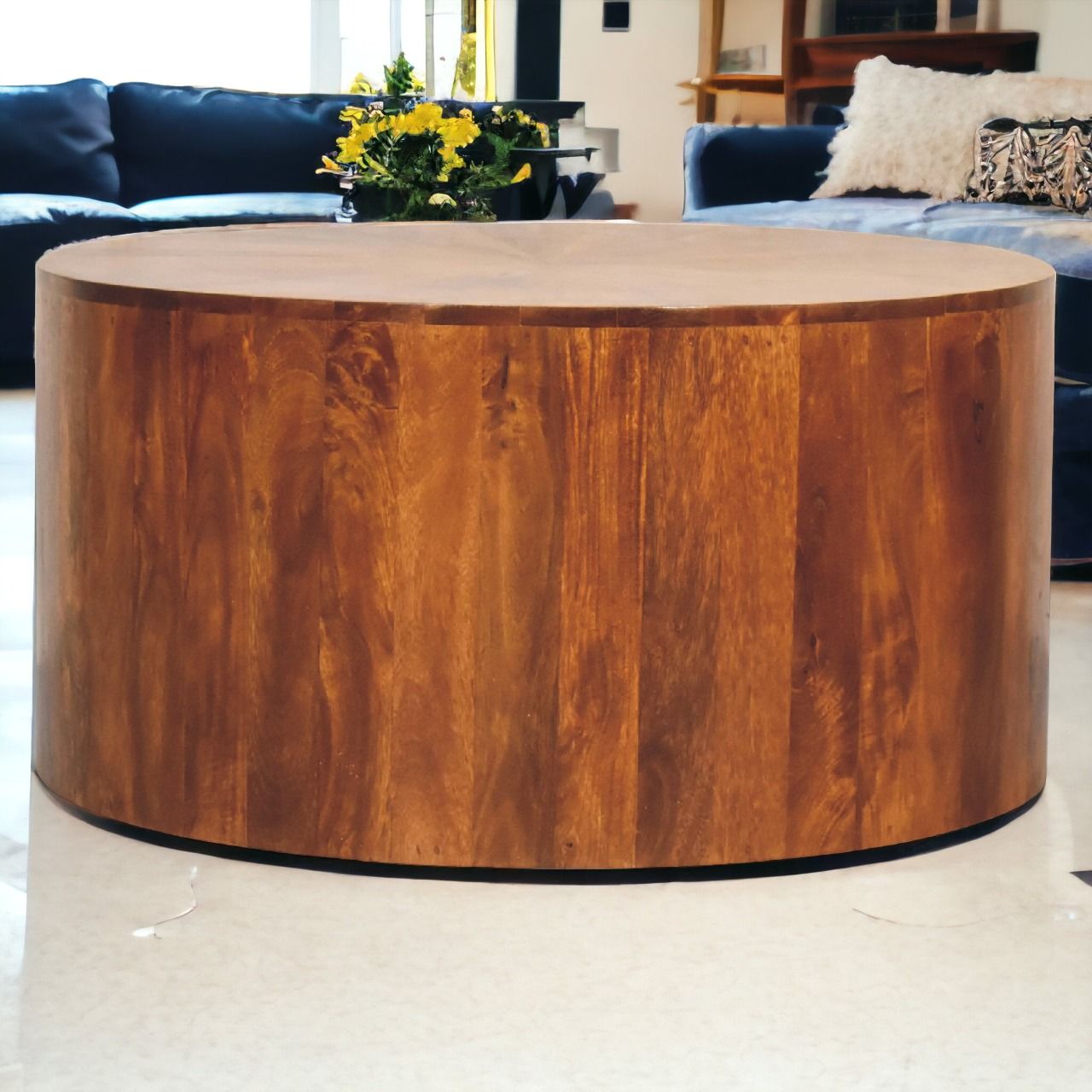 Round Coffee Table - Chestnut
