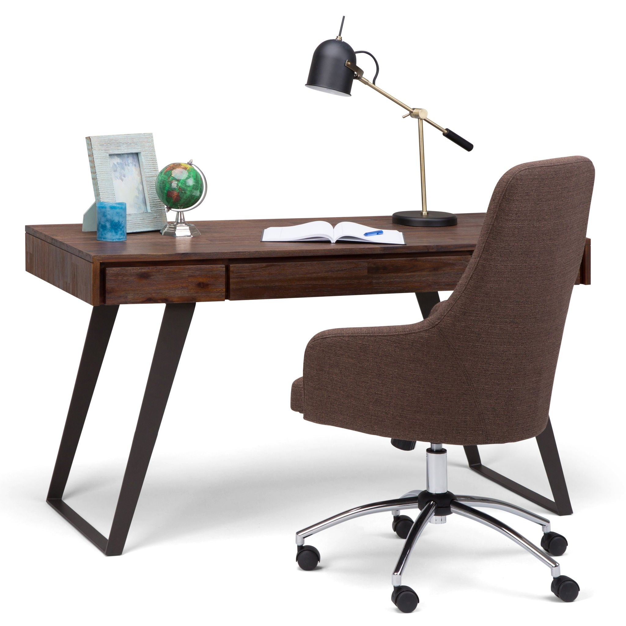 Lowry - Desk - Distressed Charcoal Brown - Best Buy Furniture