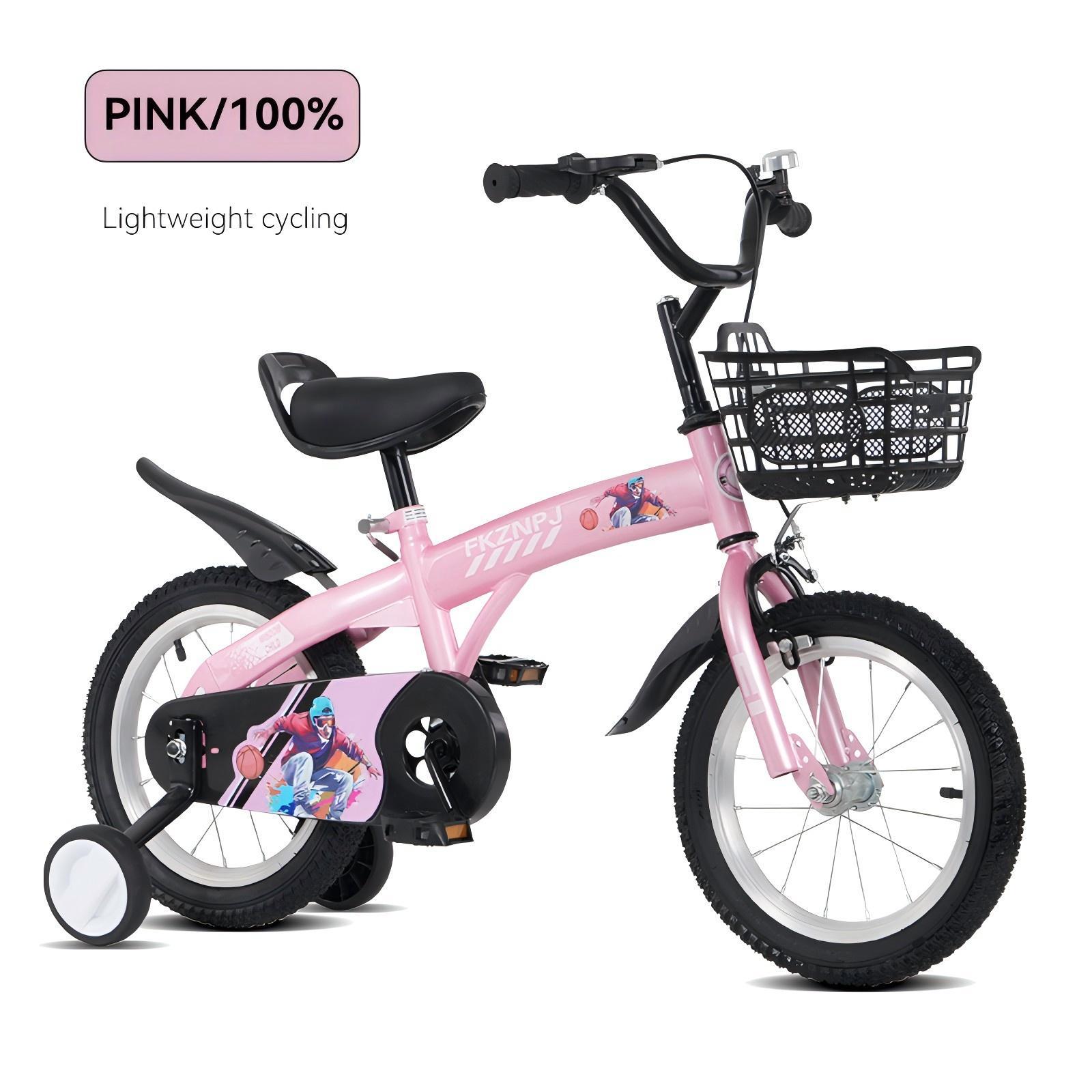 Fkznpj - 16" Sporty Kids Bike With Training Wheels And Stand Adjustable Saddle Suitable For Boys And Girls Aged 4 - 8 Years Tall Height 41 - 46" Available In A Variety Of Colors - Best Buy Furniture