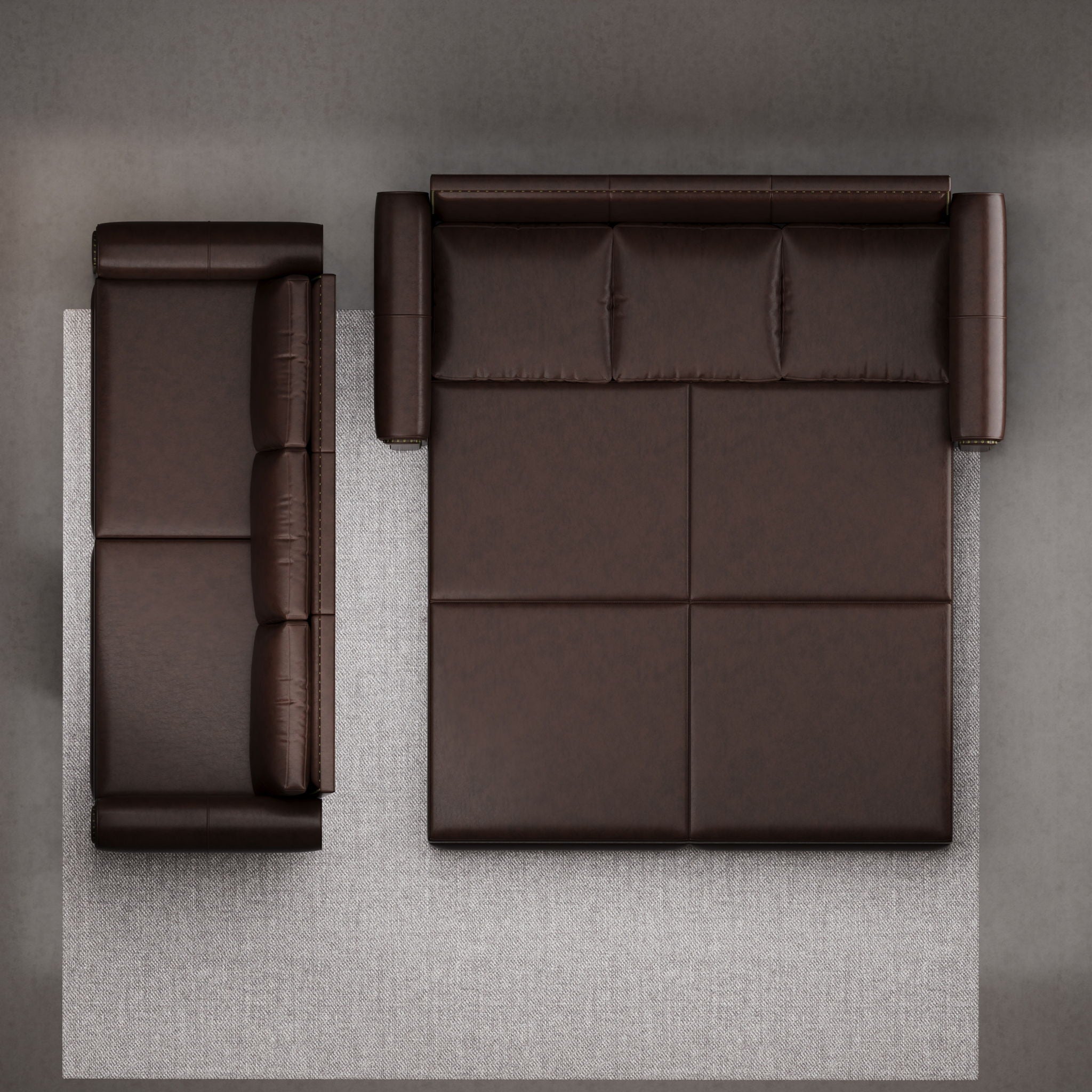 3 In 1 Convertible Sleeper Sofa With Nailhead Trim & Rolled Arm