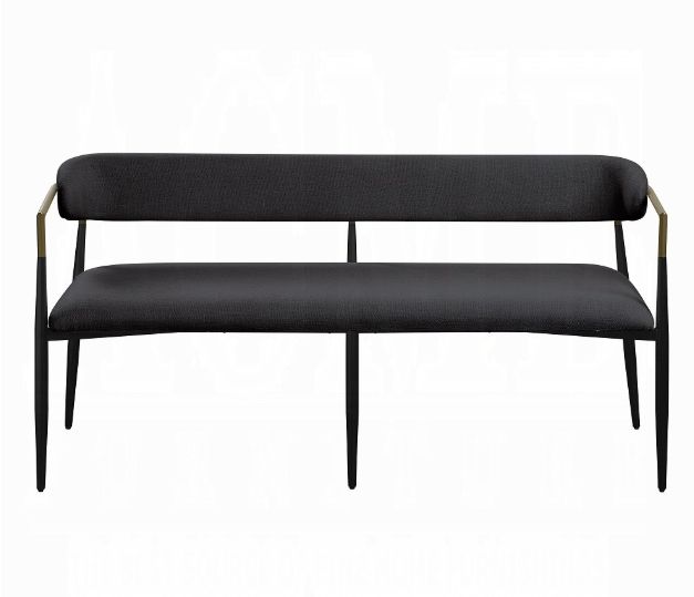 Jaramillo - Chenille Bench - Black - Best Buy Furniture
