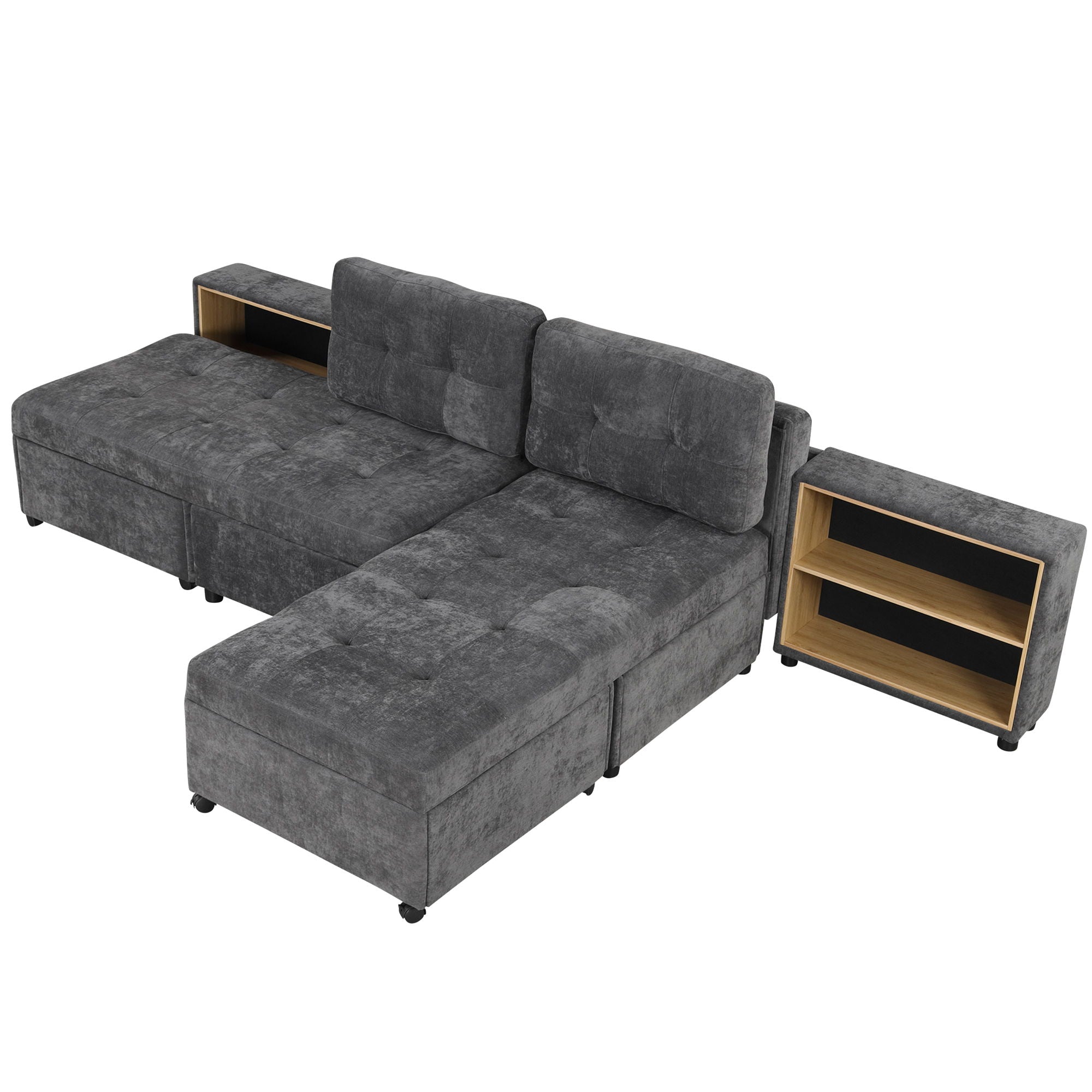 Versatile Modular Free-Combined Sofa With 2 Storage Racks