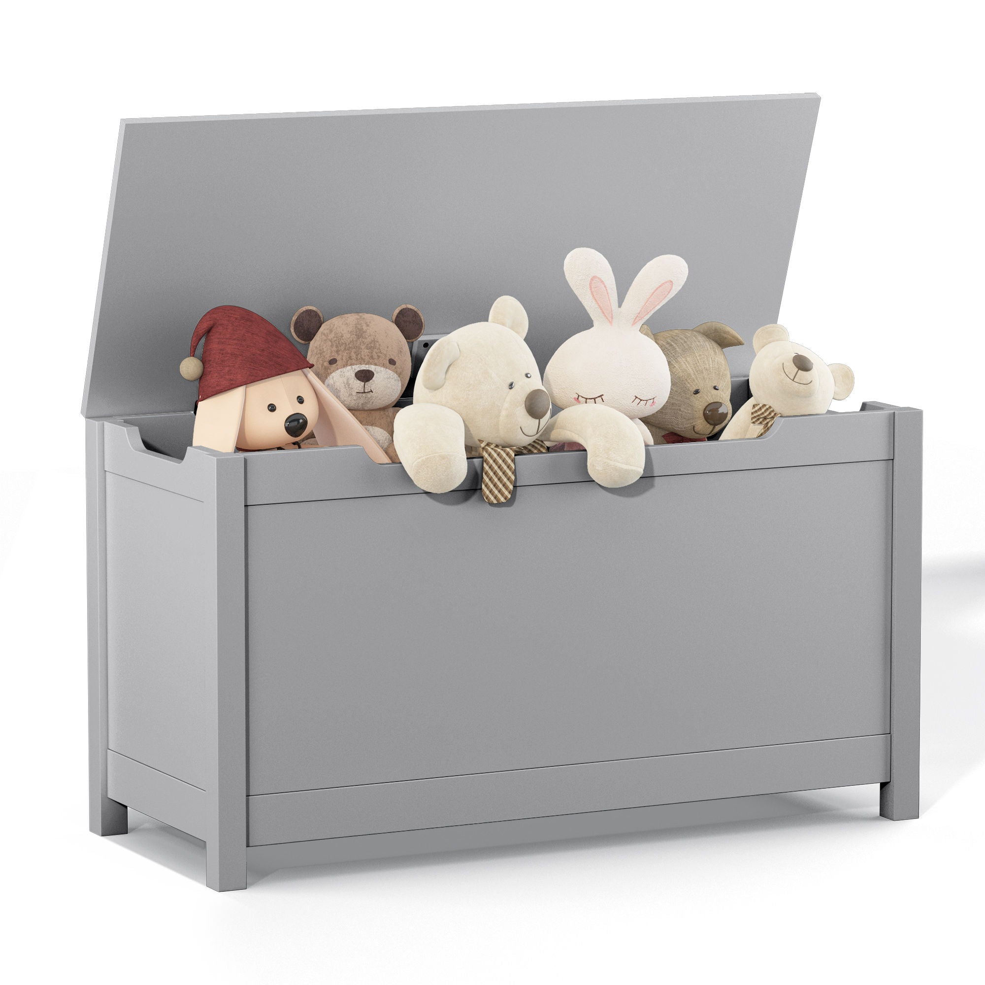 Toy Box Storage With Safety Hinged Lid