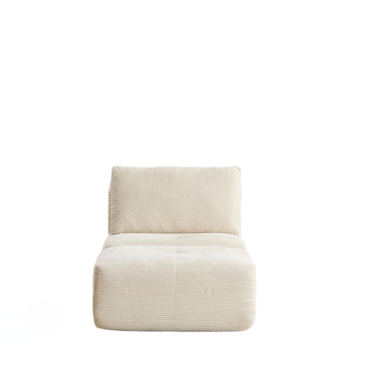 Compressed Sofa, Single Chaise Longue, Movable Ottoman For Living Room - Beige