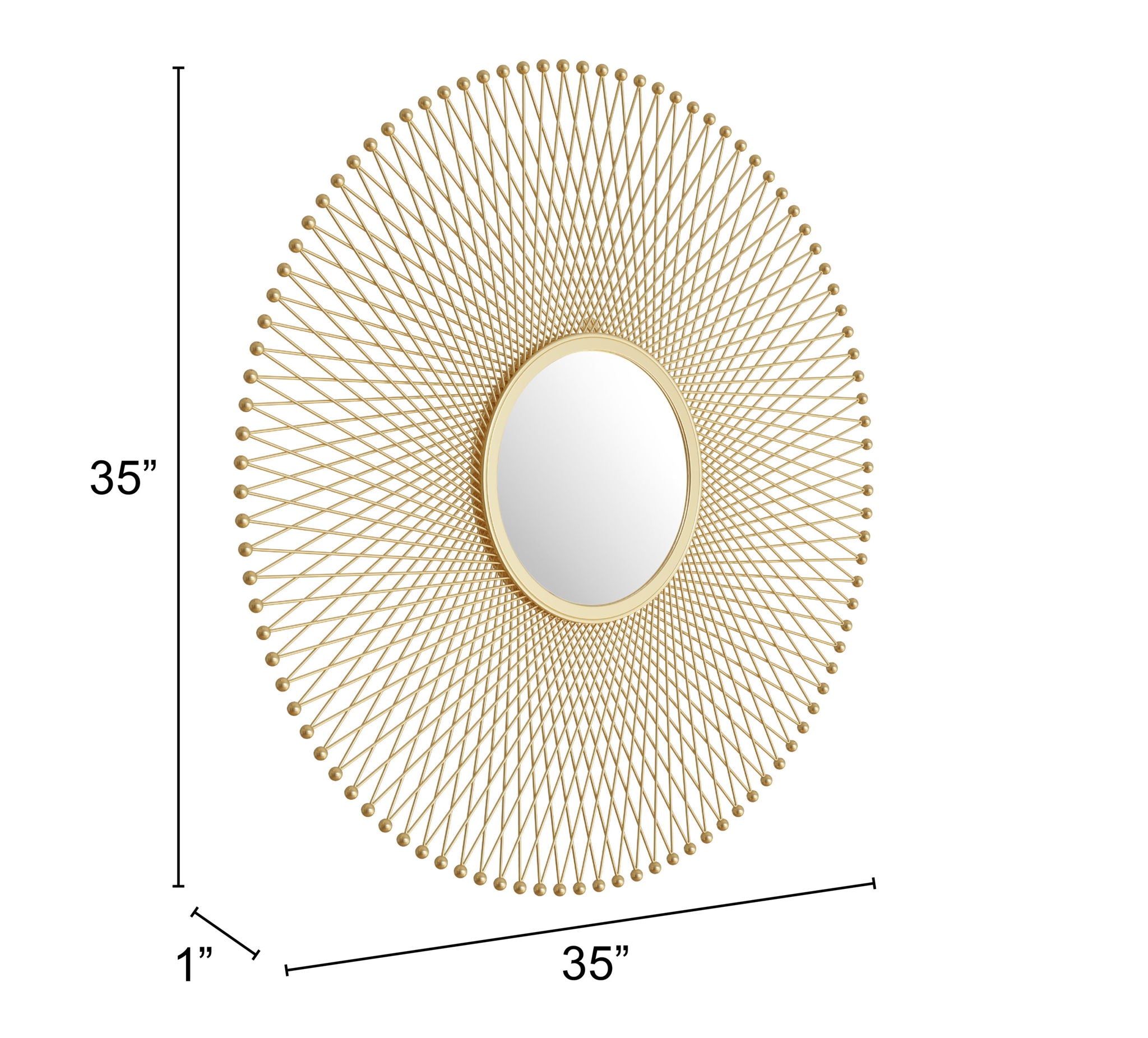 Glow - Round Mirror - Gold