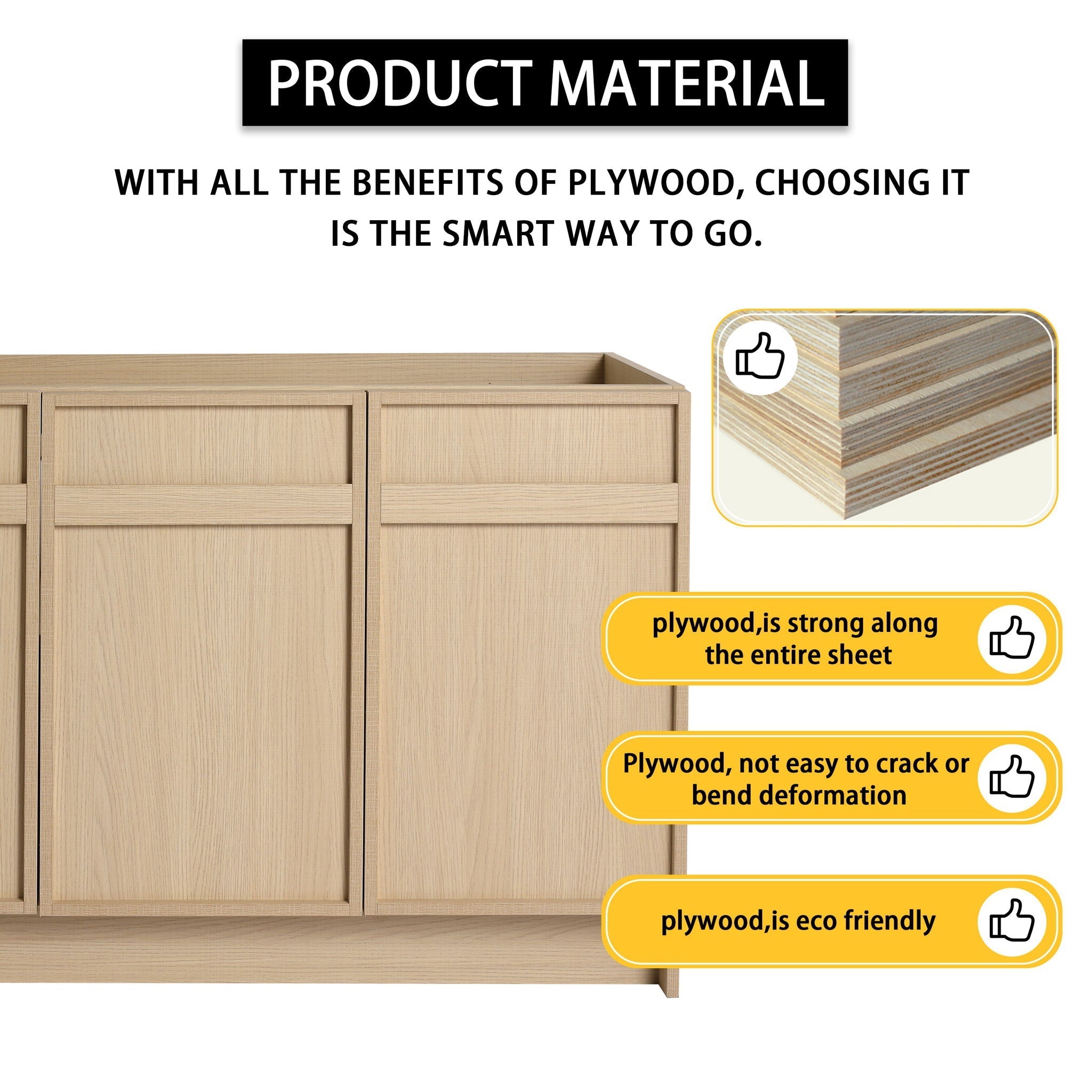 Modern Freestanding Bathroom Vanity & Soft Close Cabinet Doors