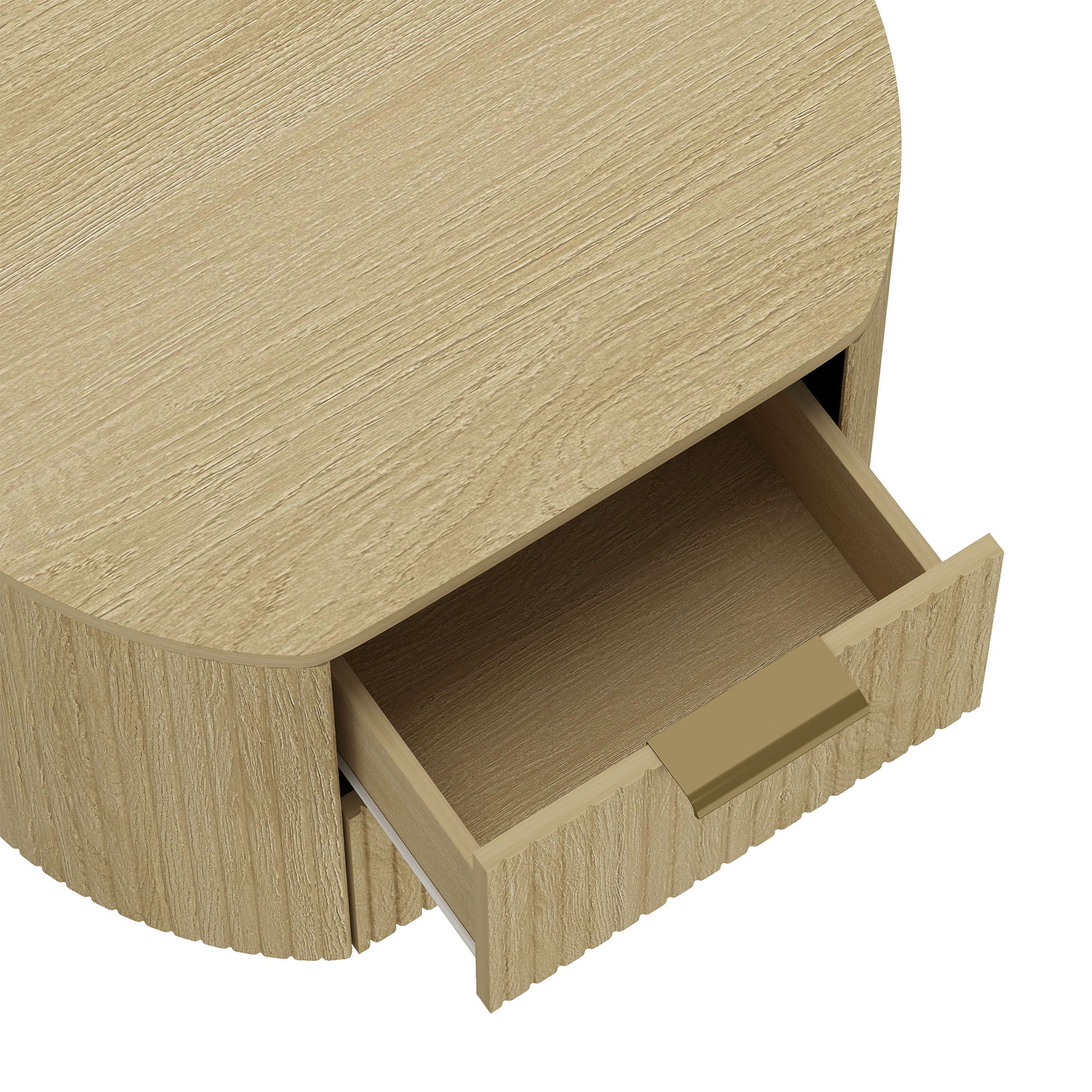 Olivia - Nightstand & 2 Drawers - Oak