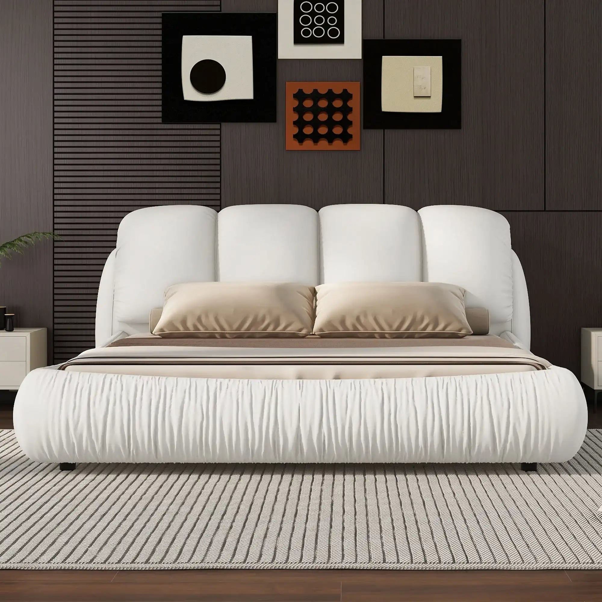 Aviana Queen Luxury Upholstered Platform Bed