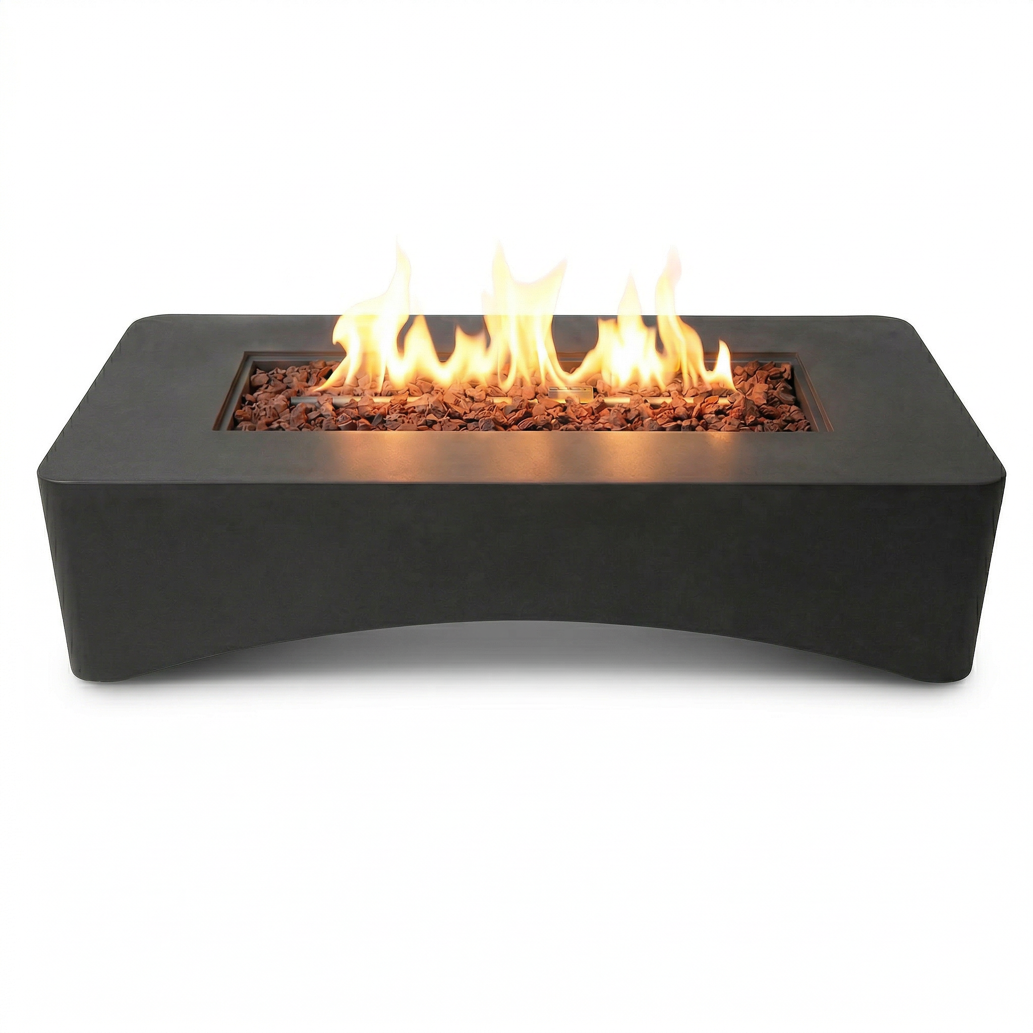 56" Propane Fire Pit Table, Rectangular Outdoor Gas Fire Pit