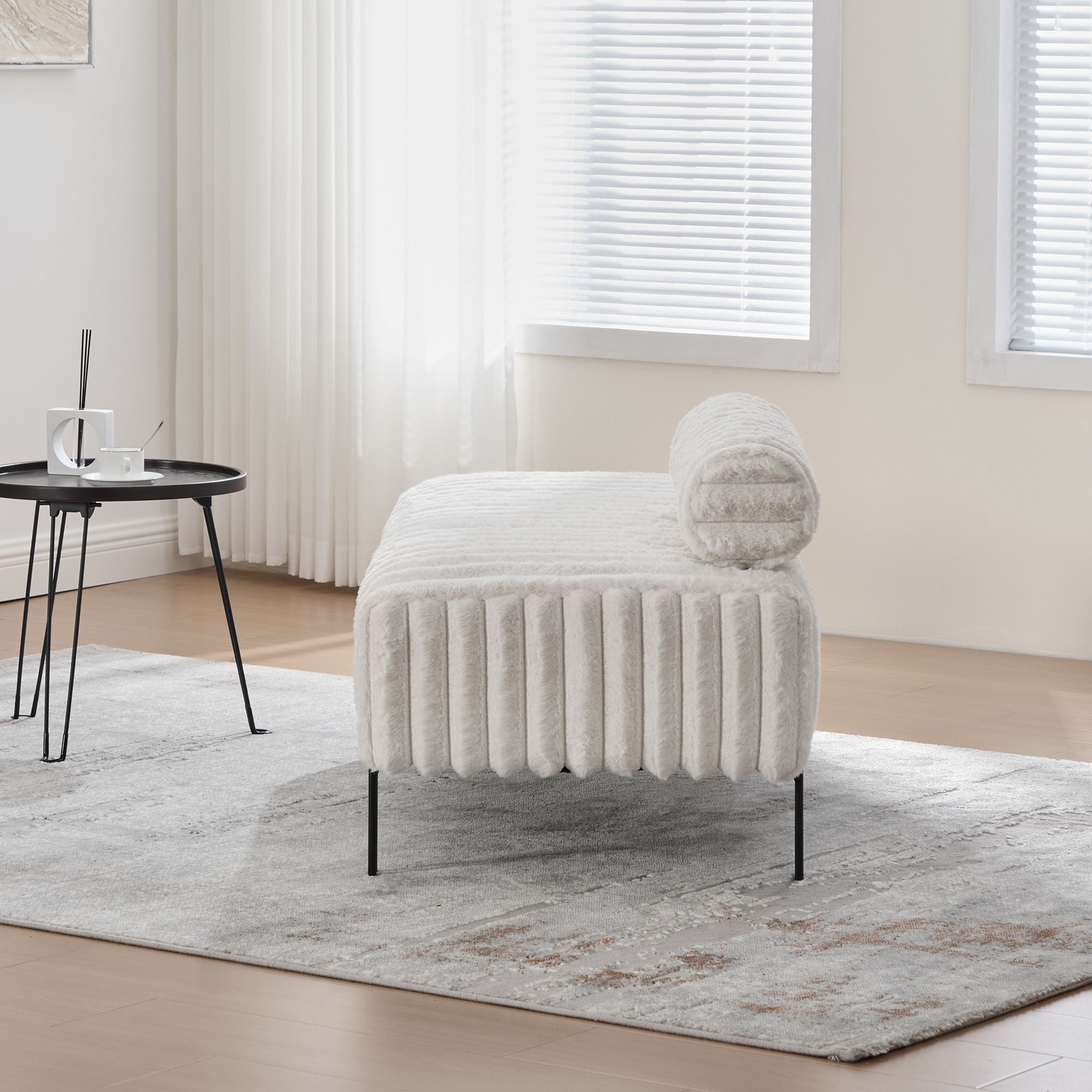 Mini Loveseat With Adjustable Backrest - Beige