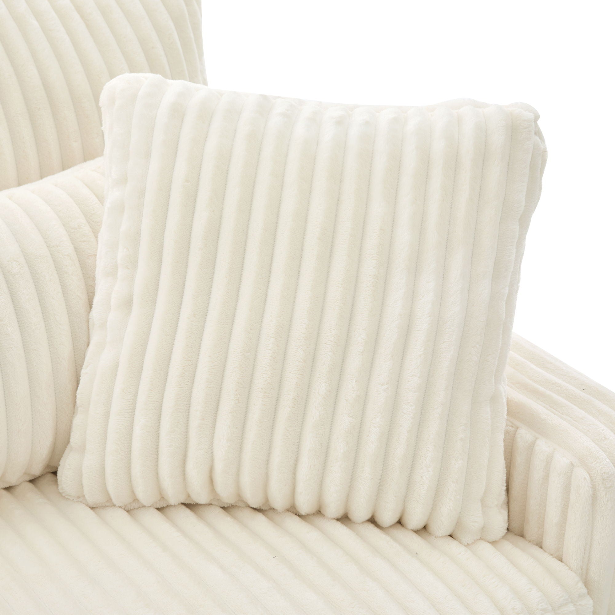 Modern Corduroy Loveseat Sofa With 4 Pillows