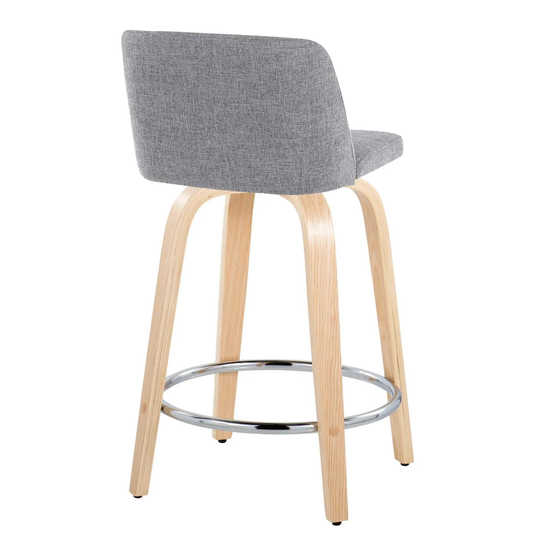 Toriano - Contemporary Fixed Height Counter Stool & Swivel And Round Footrest (Set of 2) - Best Buy Furniture