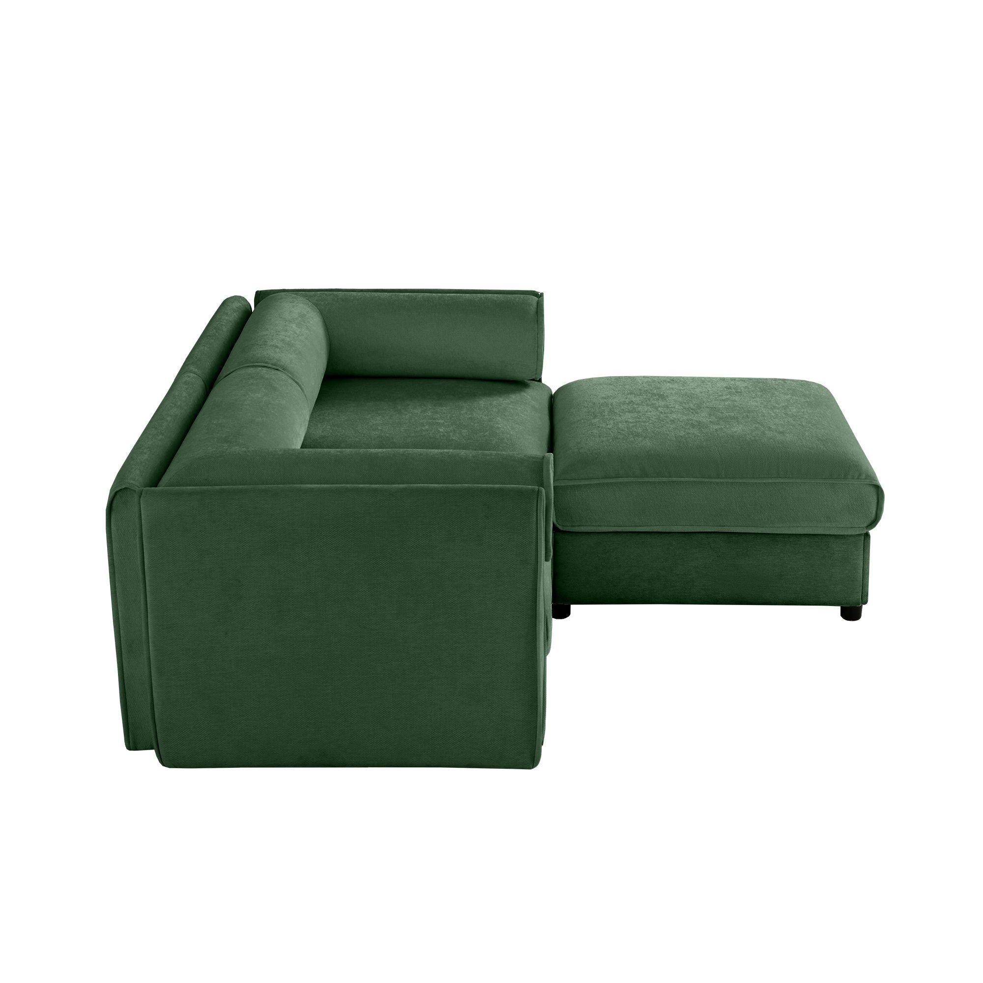 Contemporary Elegant White Chenille Sofa With Storage And Ottoman