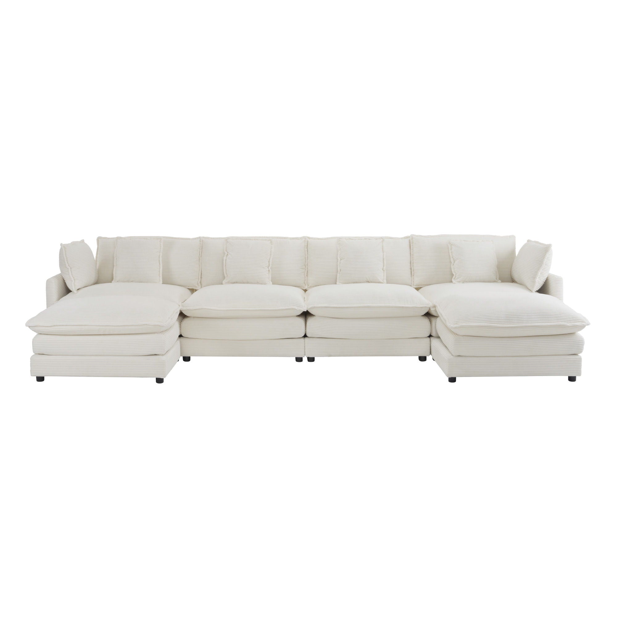 Modern Modular Sectional Sofa With Side Storage Pockets For Living Room