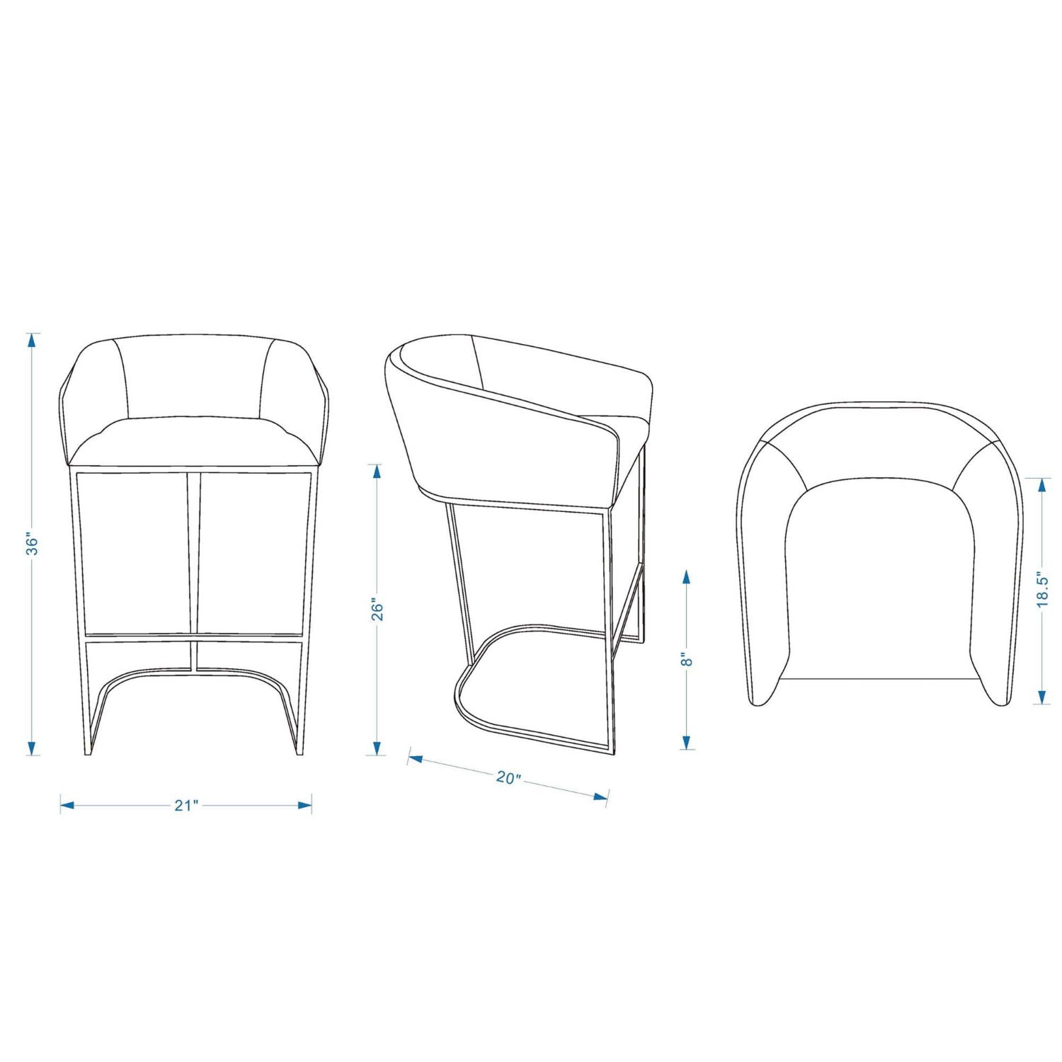 Mid-Century Modern Stool With Steel Base