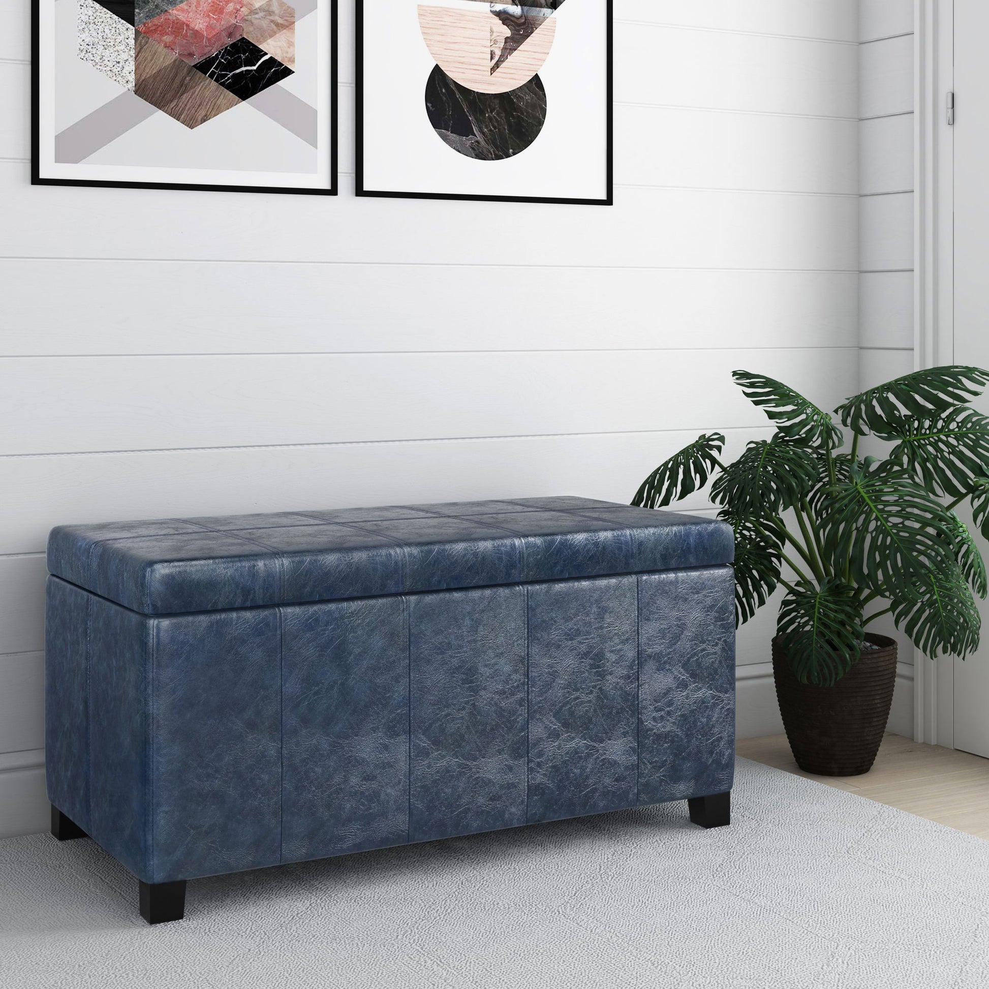 Dover - Upholstered Storage Ottoman Bench - Best Buy Furniture
