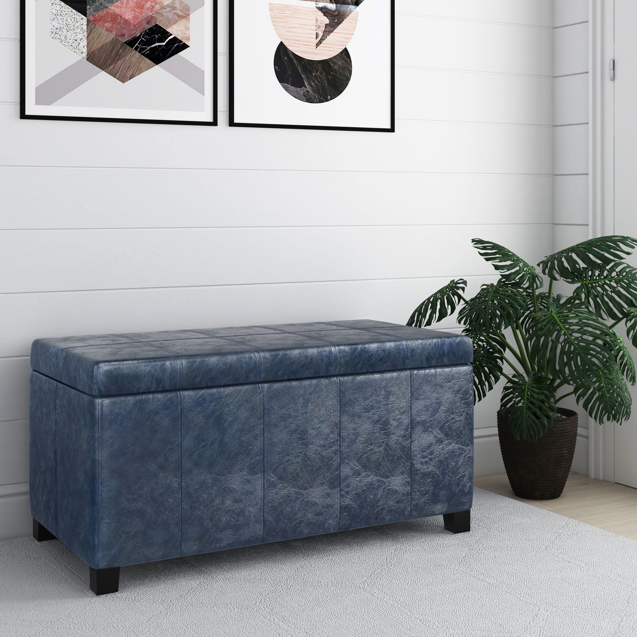 Dover - Upholstered Storage Ottoman Bench - Best Buy Furniture