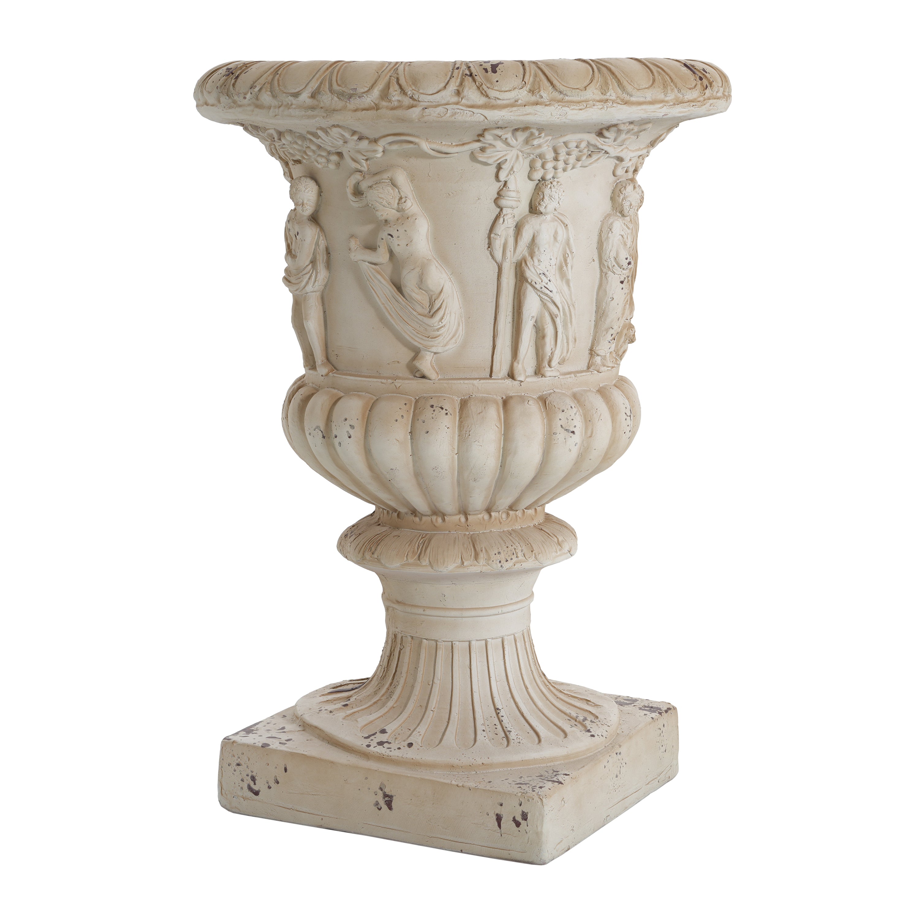 Garden Urn, Antique White, 27" H