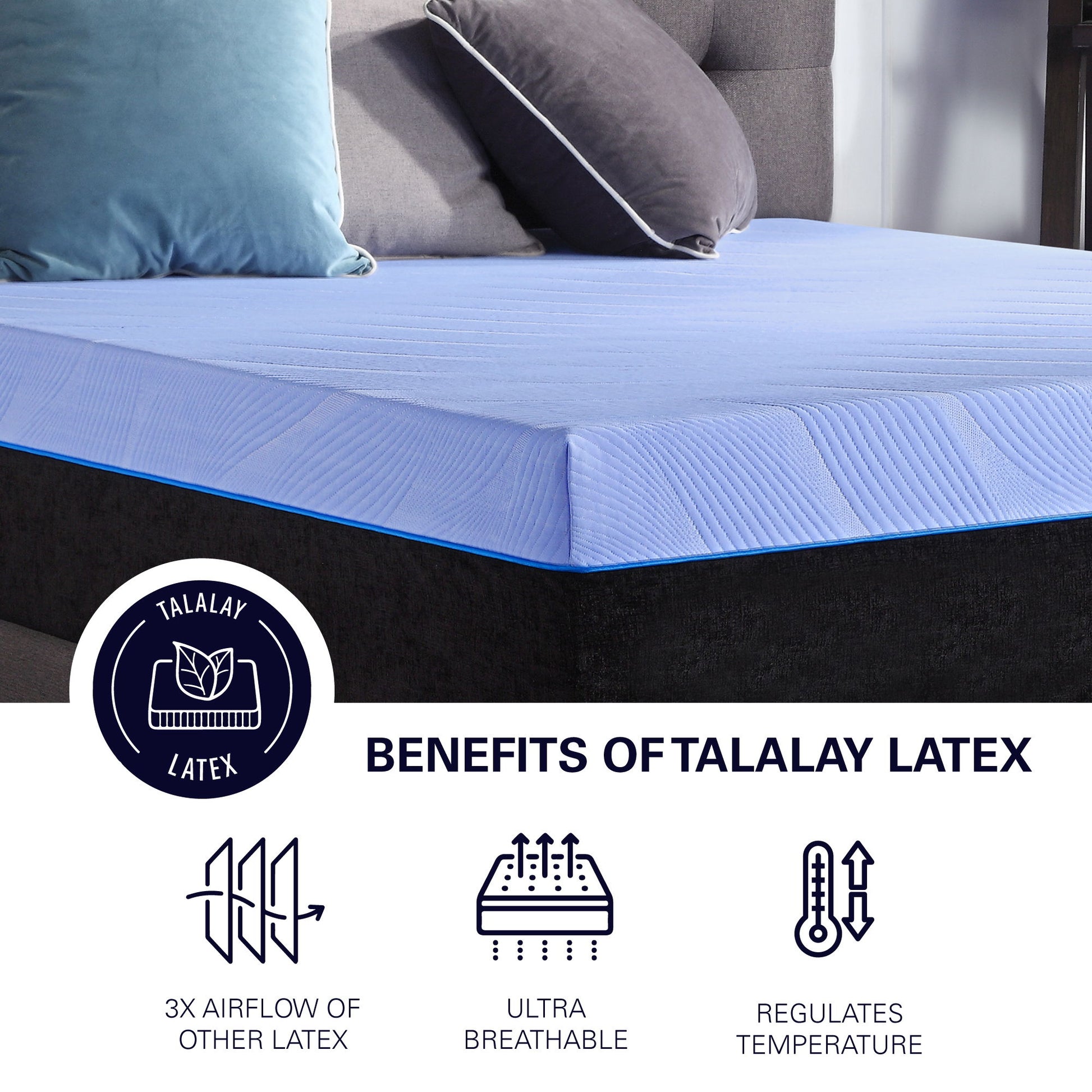 Refresh - 12" King Size Flex Head Latex Foam Hybrid Mattress And Adjustable Base Bundle - Blue - Best Buy Furniture