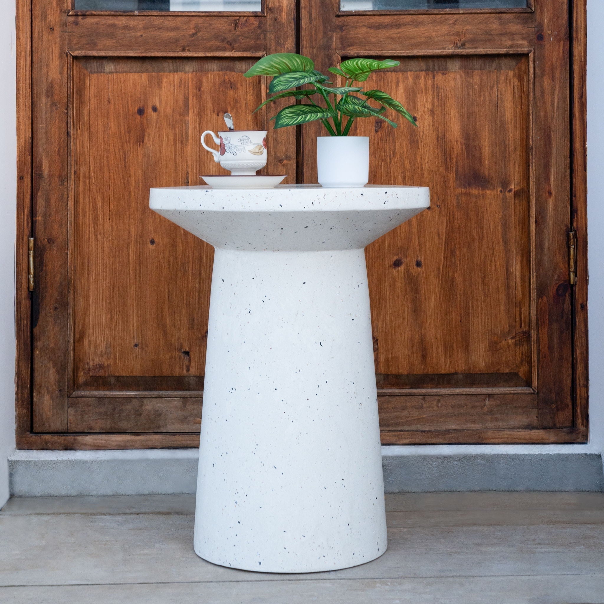Terrazzo Outdoor Side Table - White