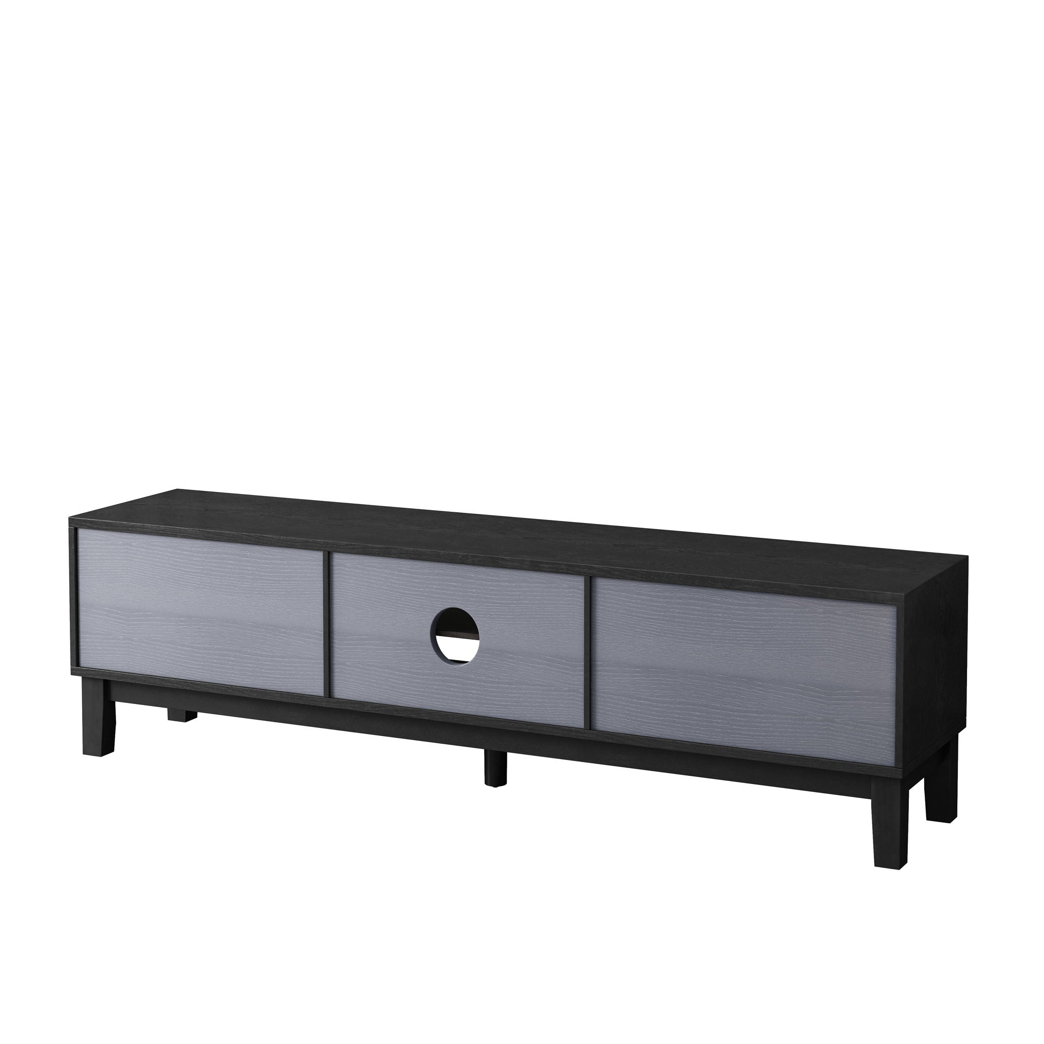 Media Console With 4 Drawers And Cable Management