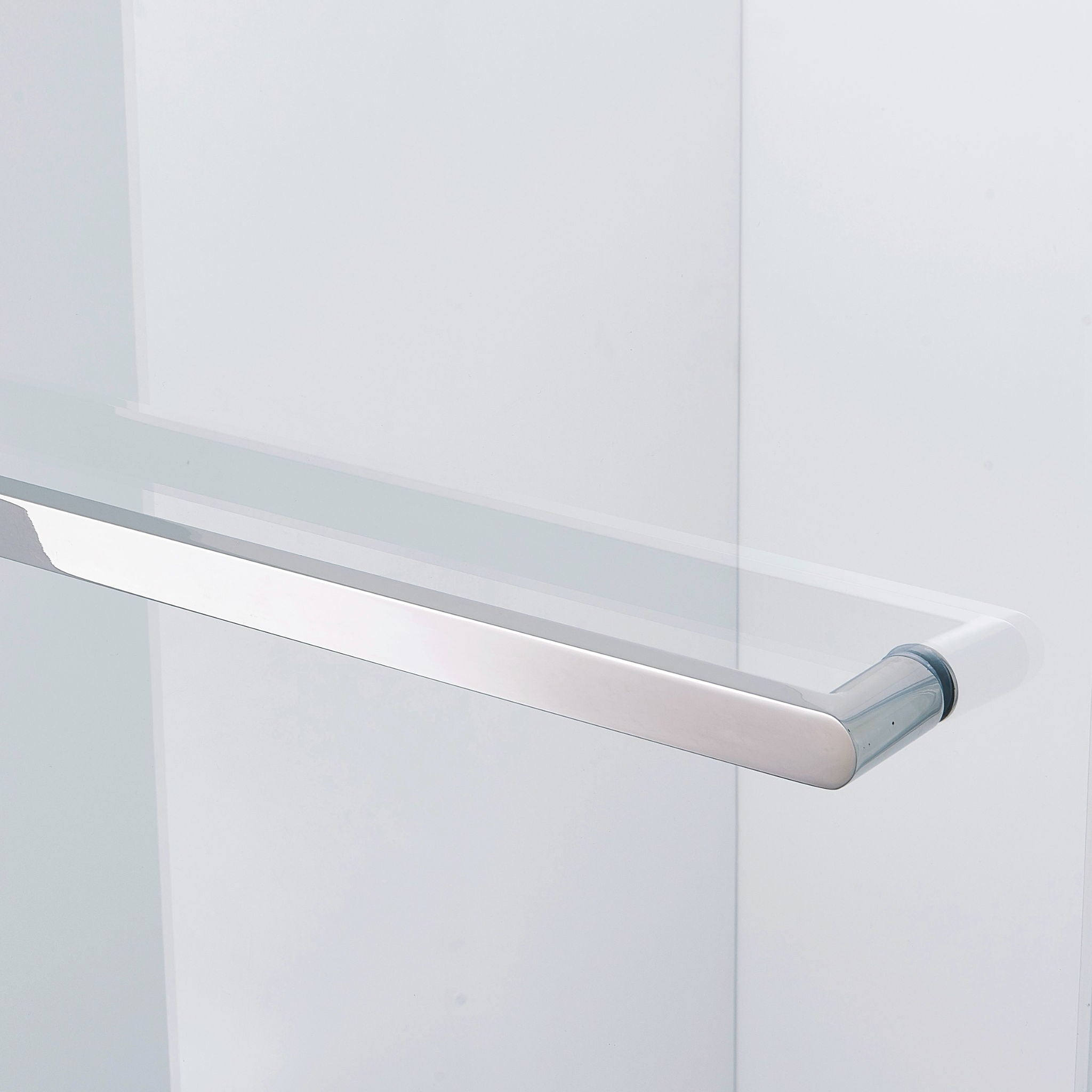 Semi-Frame Single Sliding Shower Door, 304 Stainless Steel, 5 / 16" (8Mm) Thick Sgcc Tempered Clear Glass