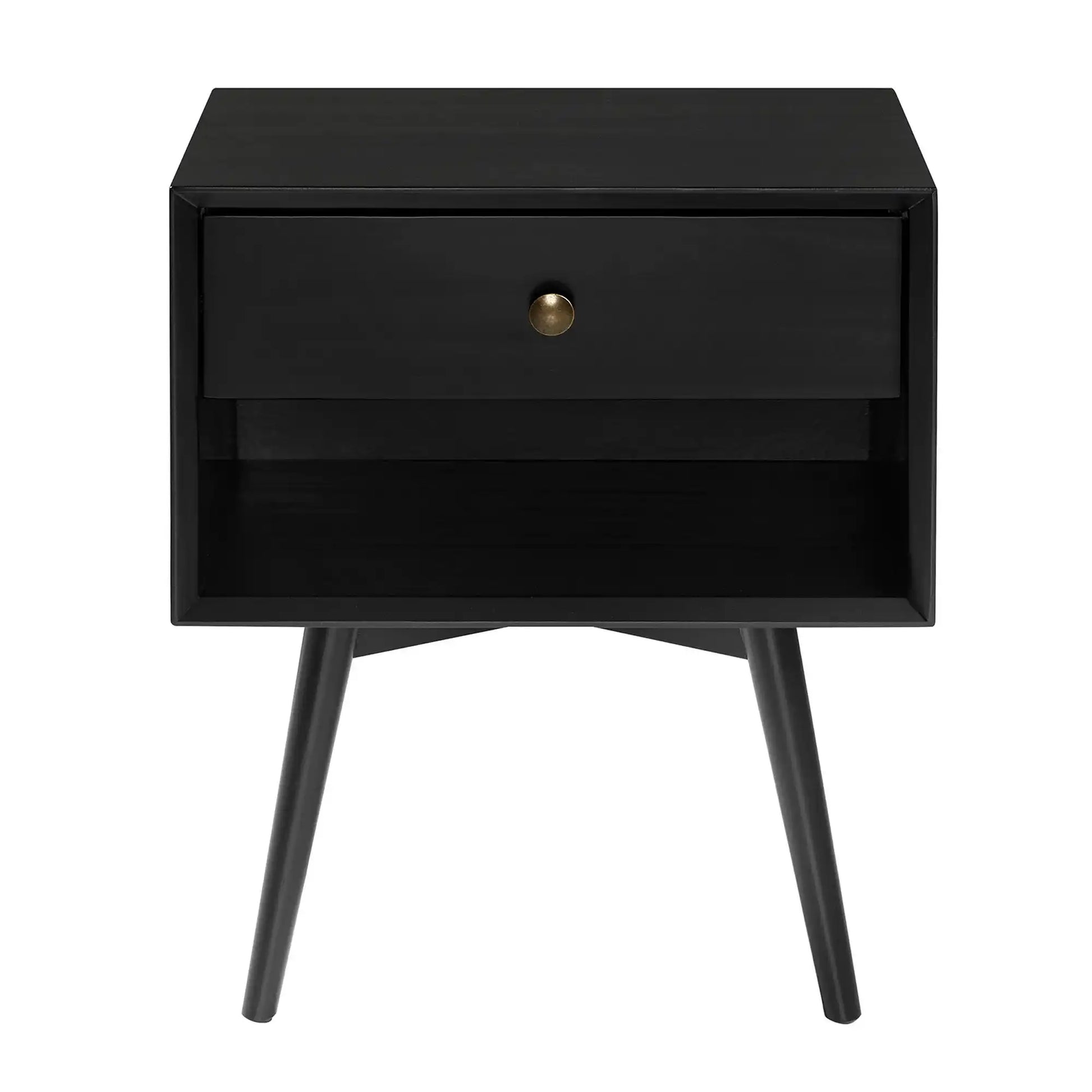 Mid-Century Modern Single Drawer Solid Wood Nightstand - Best Buy Furniture