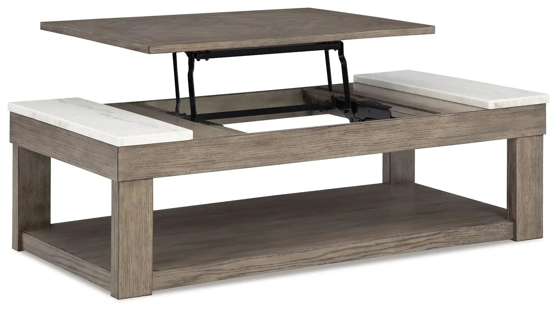 Loyaska - Lift Top Cocktail Table - Grayish Brown / White - Best Buy Furniture