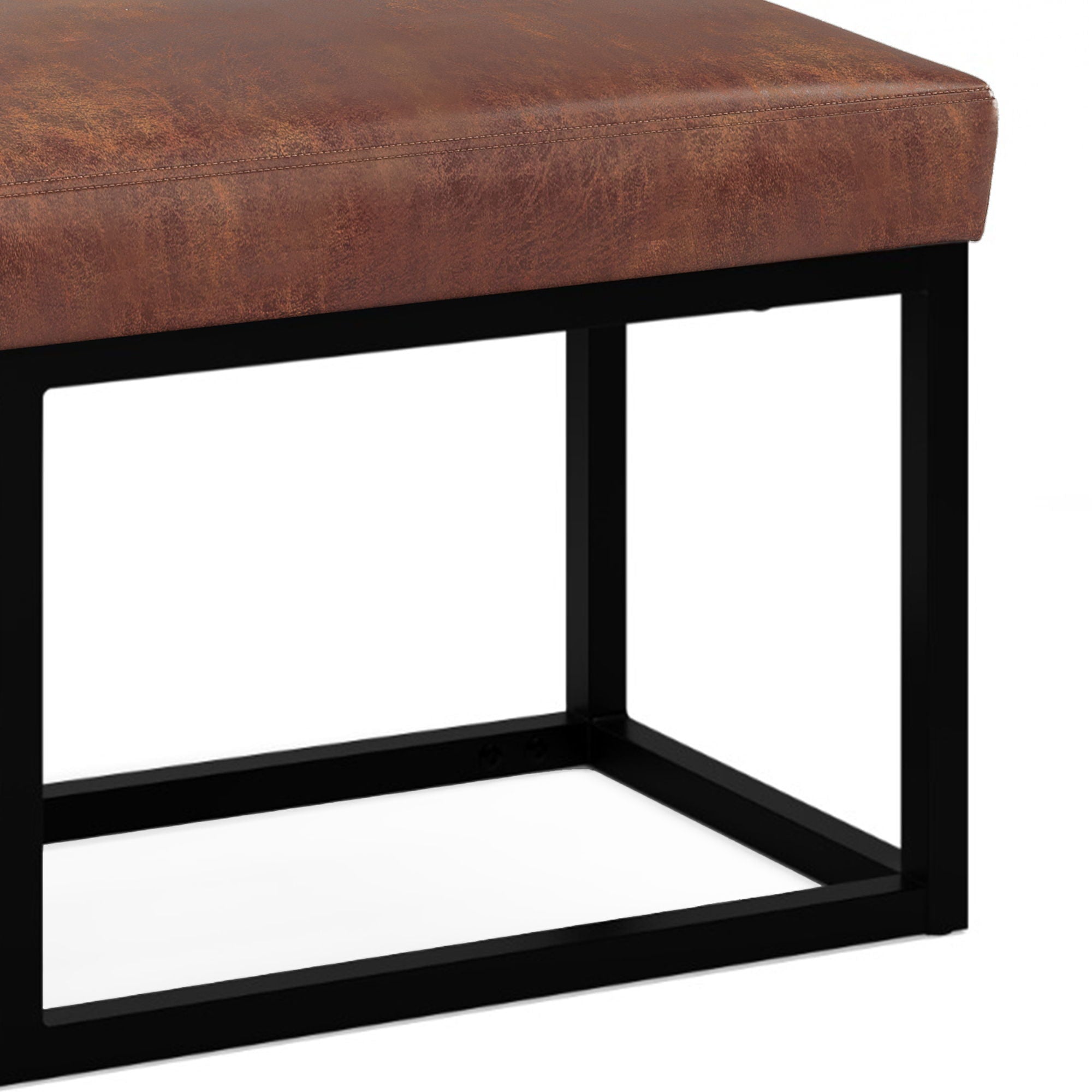 Reynolds - Ottoman Bench - Distressed Saddle Brown - Best Buy Furniture