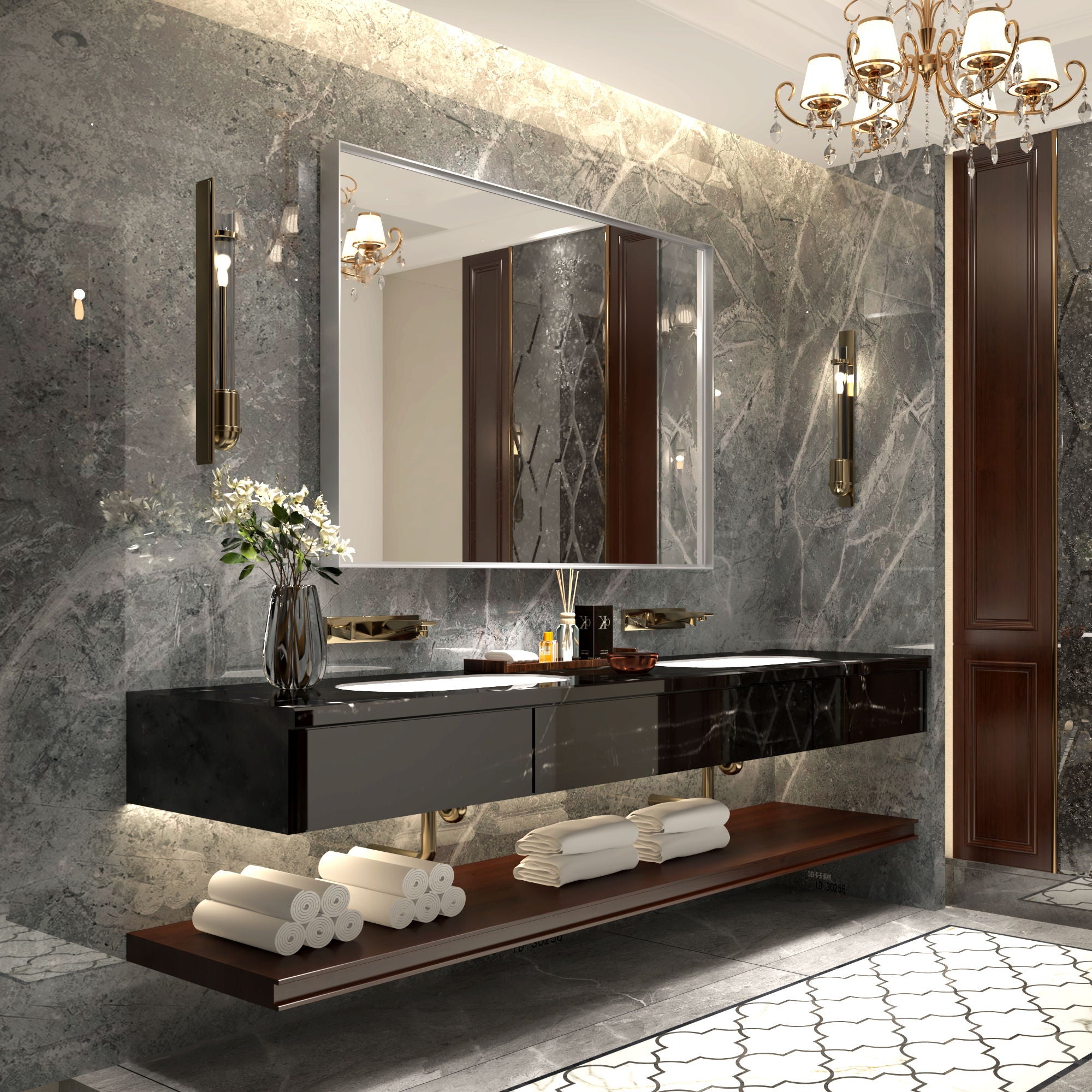Glossy Framed Mirror For Bathroom Rectangular Wall Bathroom Mirror Metal Frame Farmhouse Mirror Large Decorative Square Corner Rectangle Mirror (Horizontal & Vertical) - Brushed Silver
