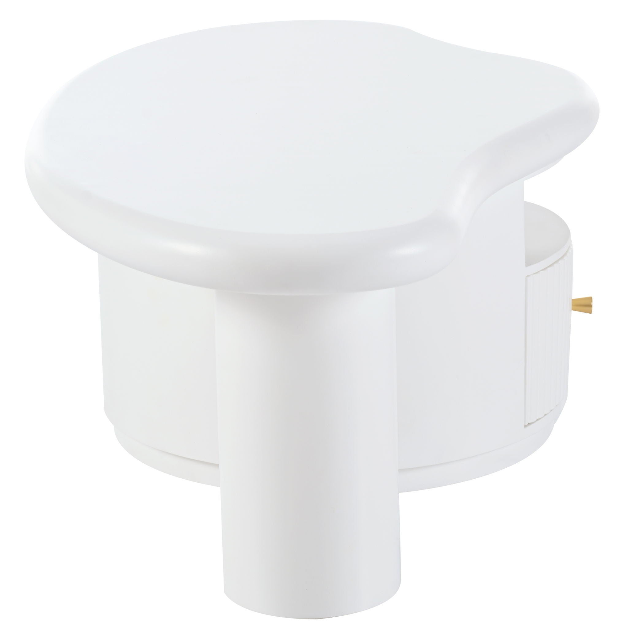 Cloud - Coffee Table, Irregular Shape Coffee Table With 1 Dreawer And Shelf For Living Room - White
