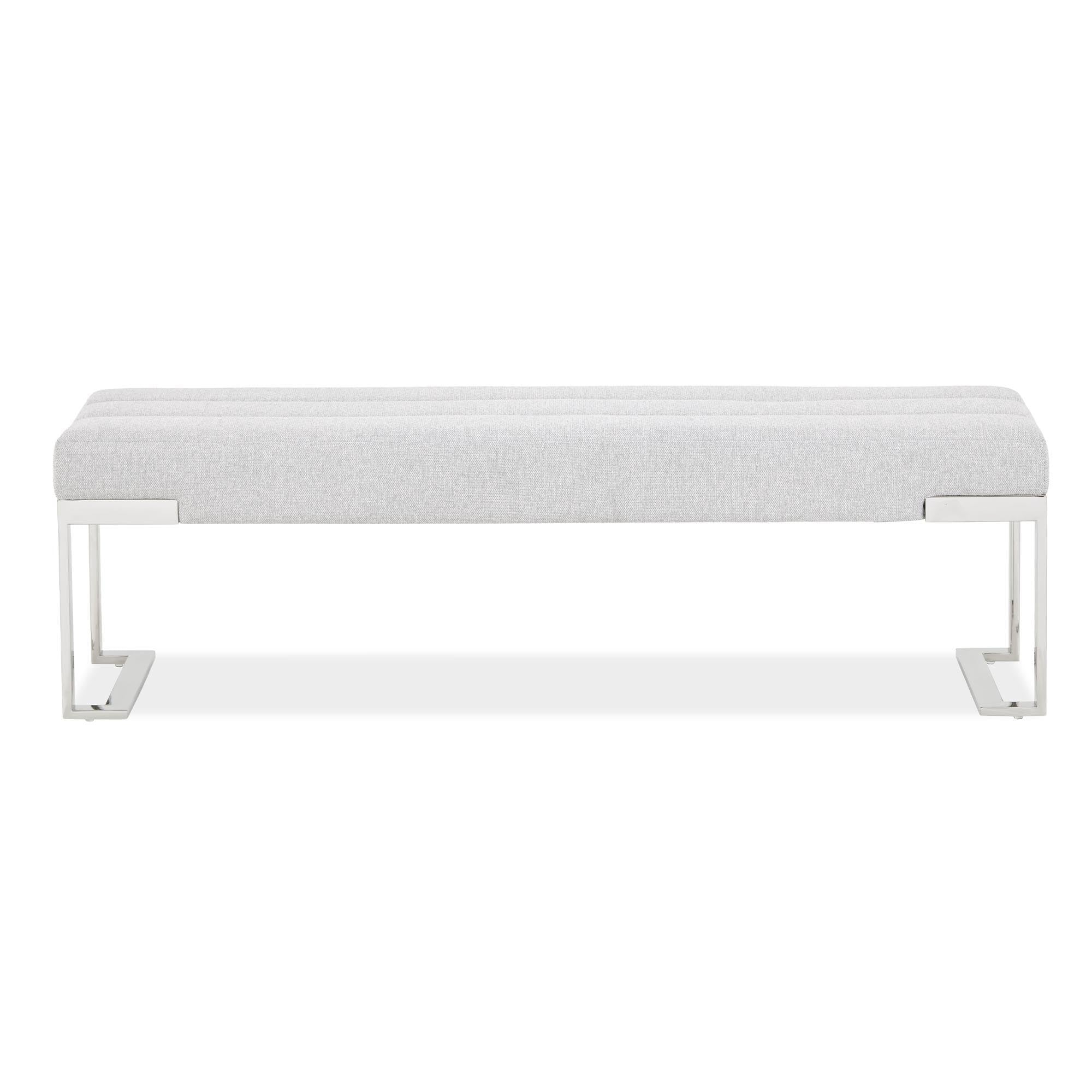 Signature Beds & Benches - Tulip Accent Bench - Gray / Chrome