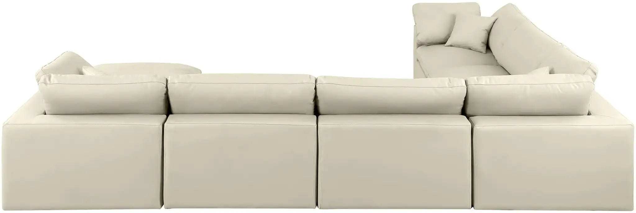 Comfy - 7 Piece Faux Leather Modular Sectional With Chaise