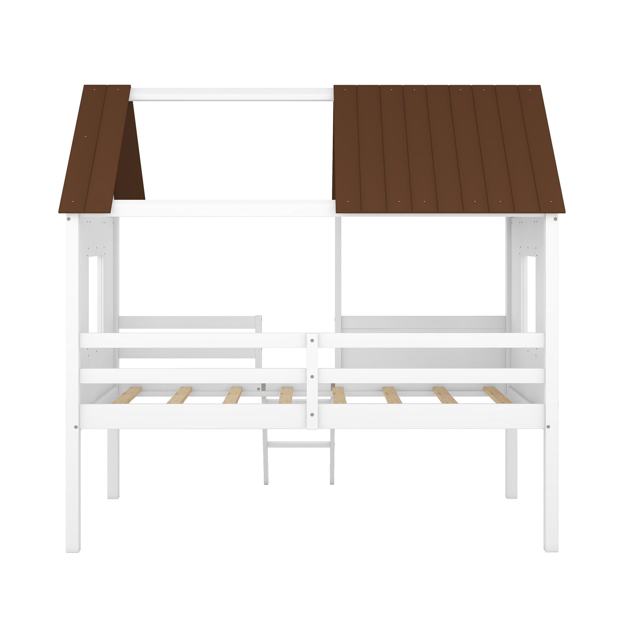 Low Loft Wooden House Bed With Two Side Windows