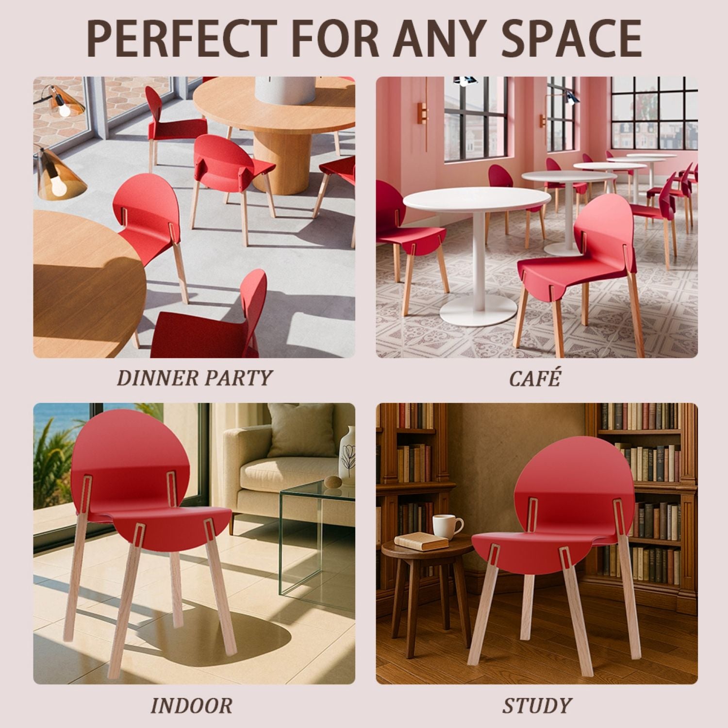 4 Piece Set Of Single Chairs With A Design Combining Modern And Traditional Elements