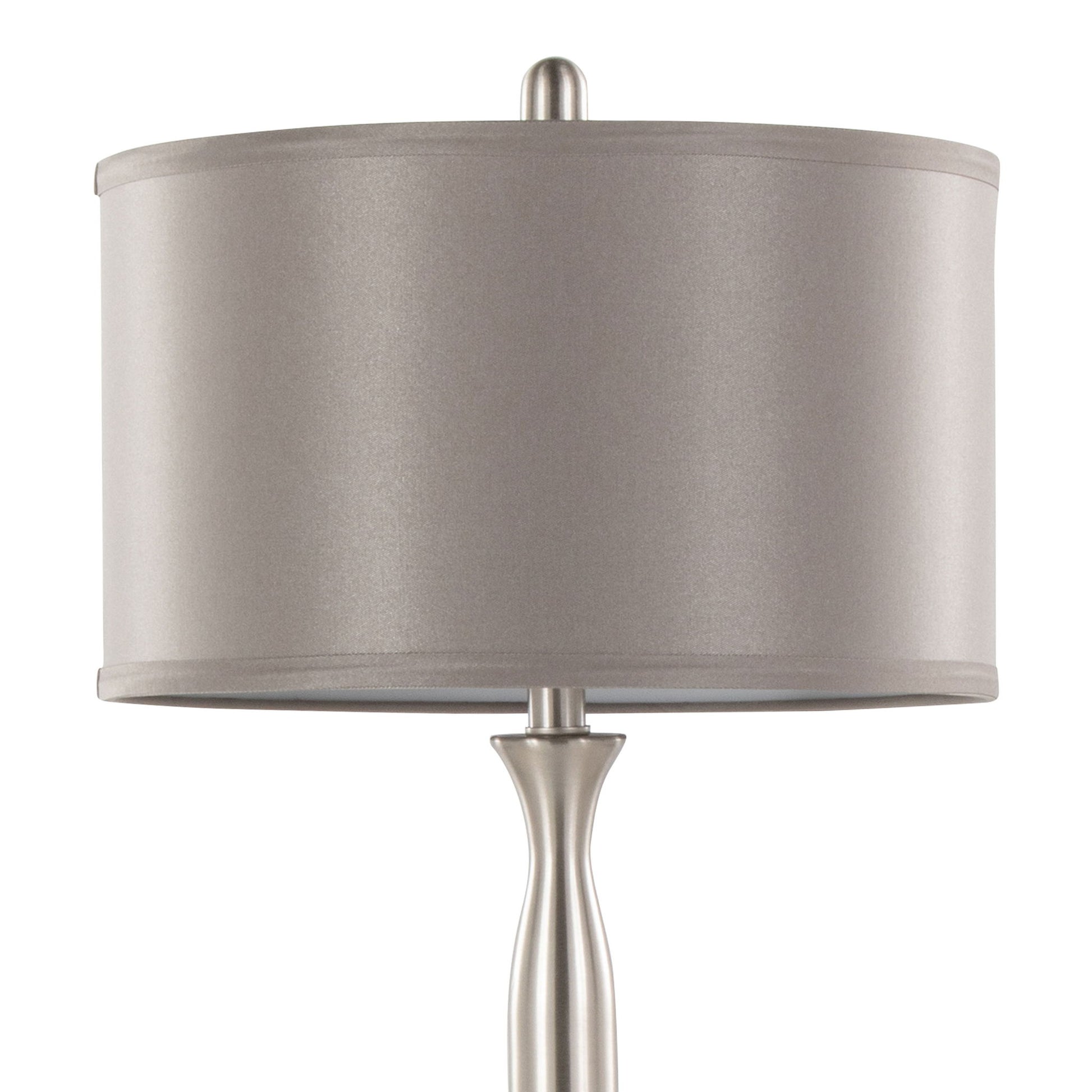 Joan - Contemporary Table Lamp (Set of 2) - Nickel / Gray Satin - Best Buy Furniture