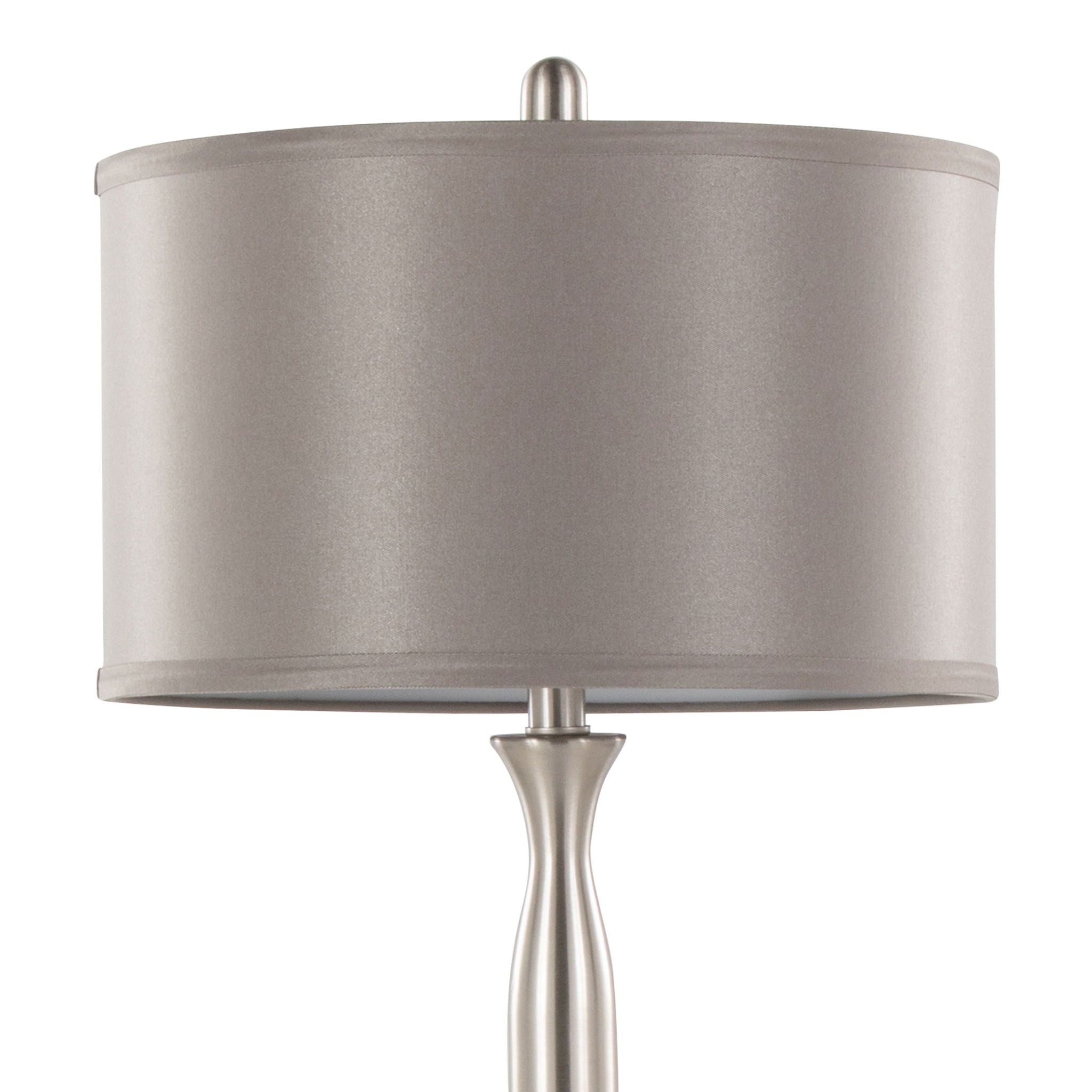 Joan - Contemporary Table Lamp (Set of 2) - Nickel / Gray Satin - Best Buy Furniture
