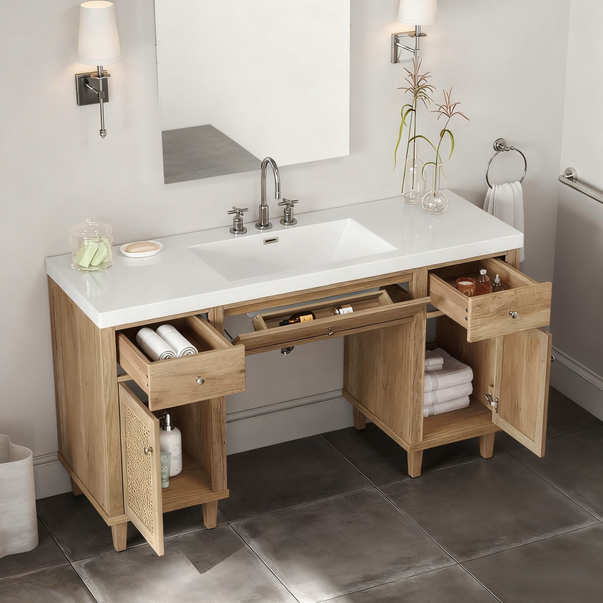 Bathroom Vanity With Sink, Spacious Storage Cabinet