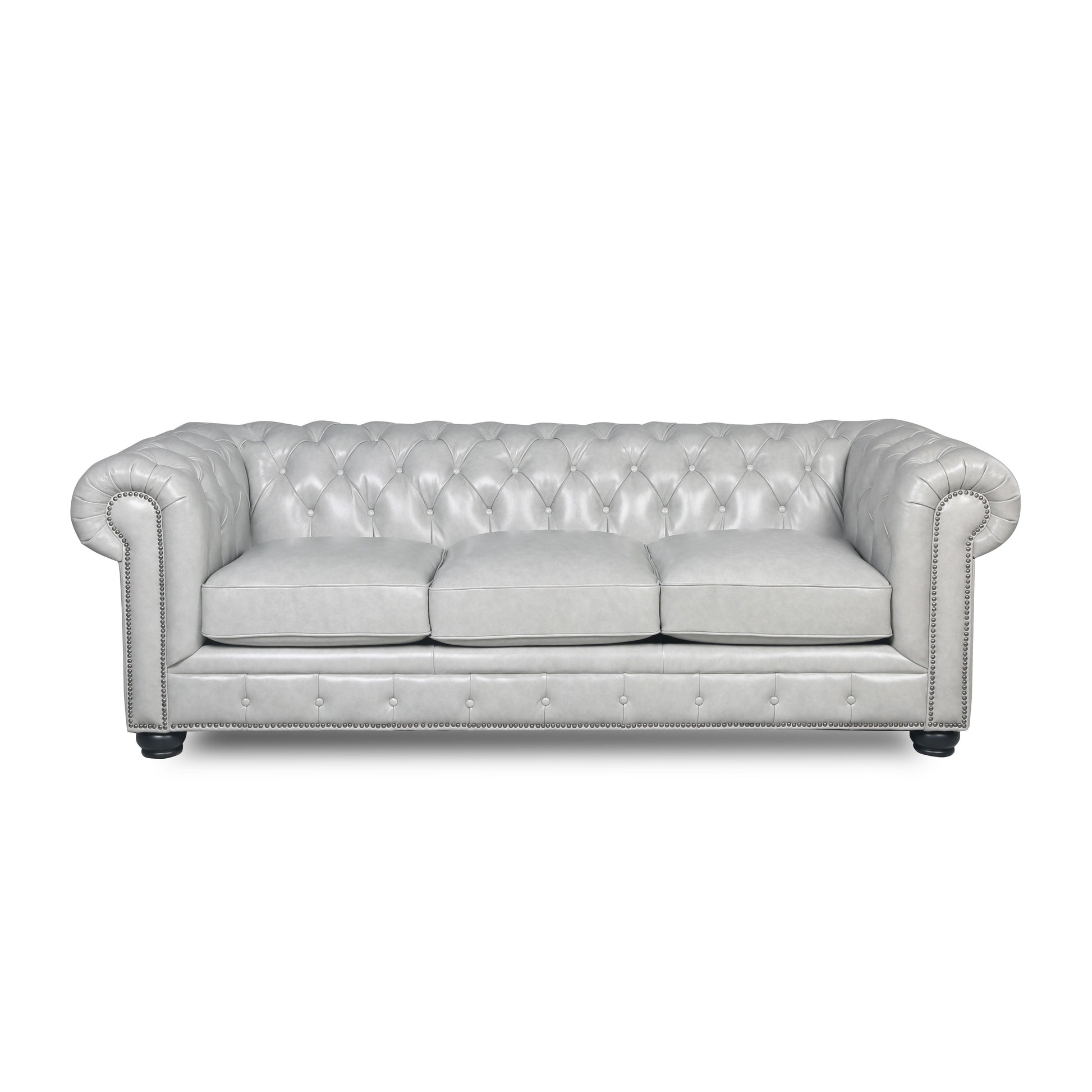 Traditional Tufted Leather Chesterfield Nailhead Sofa - Best Buy Furniture