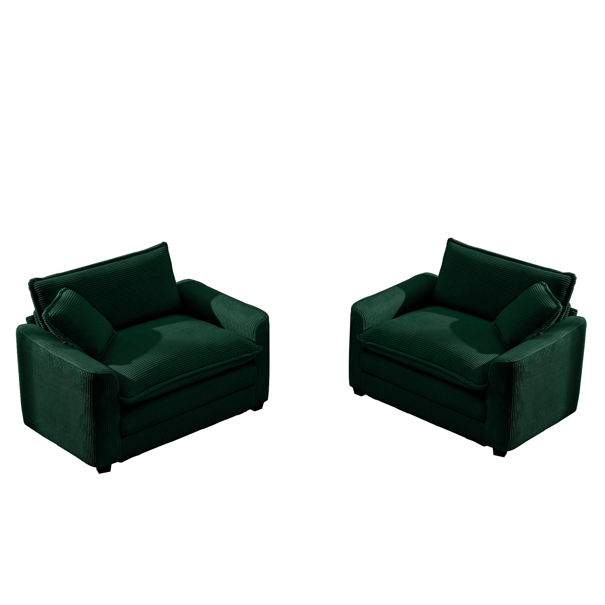 Modern Classic Corduroy Fabric Single Chair Deep Seat Sofa With Pillow
