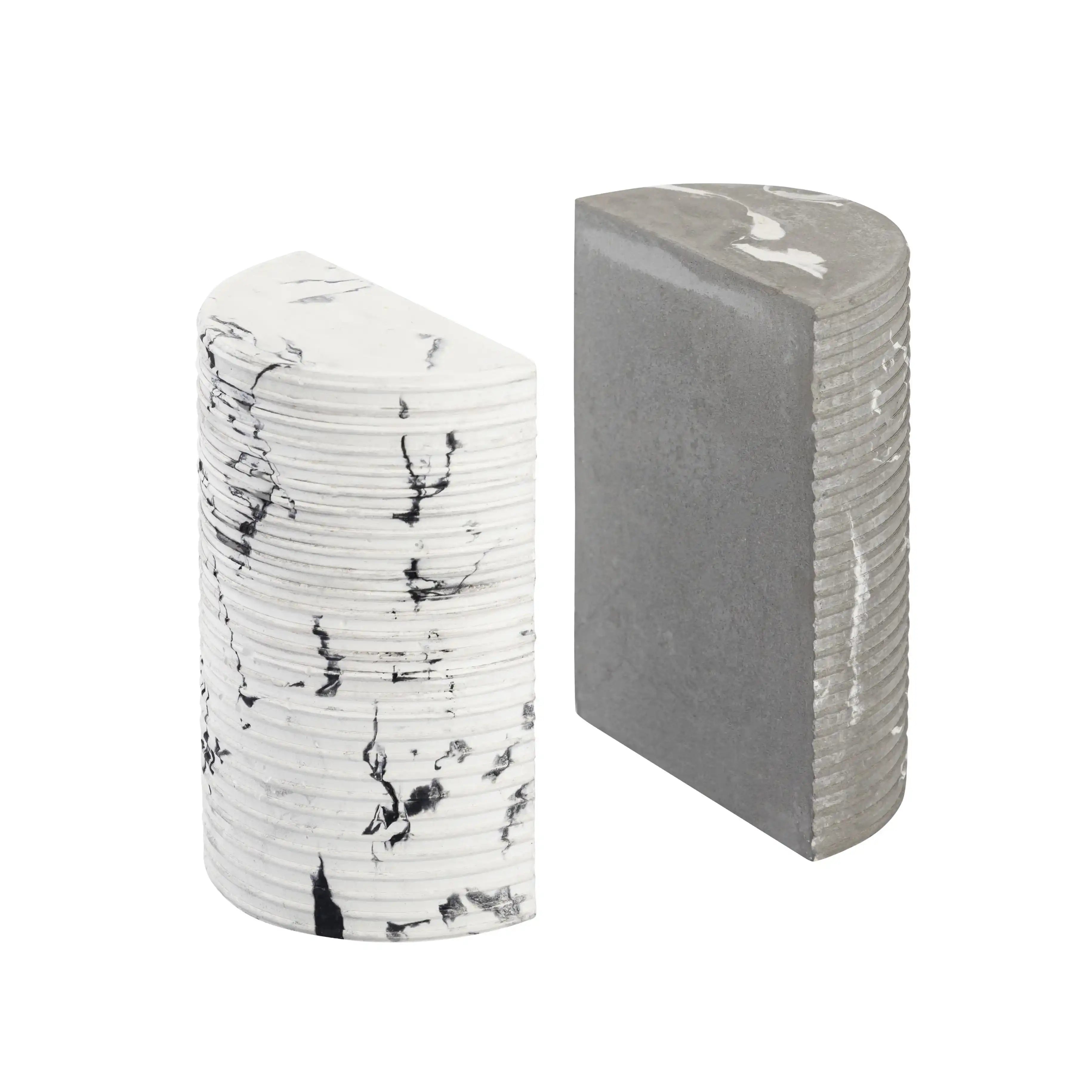 Terra - Concrete Bookends - Gray / White