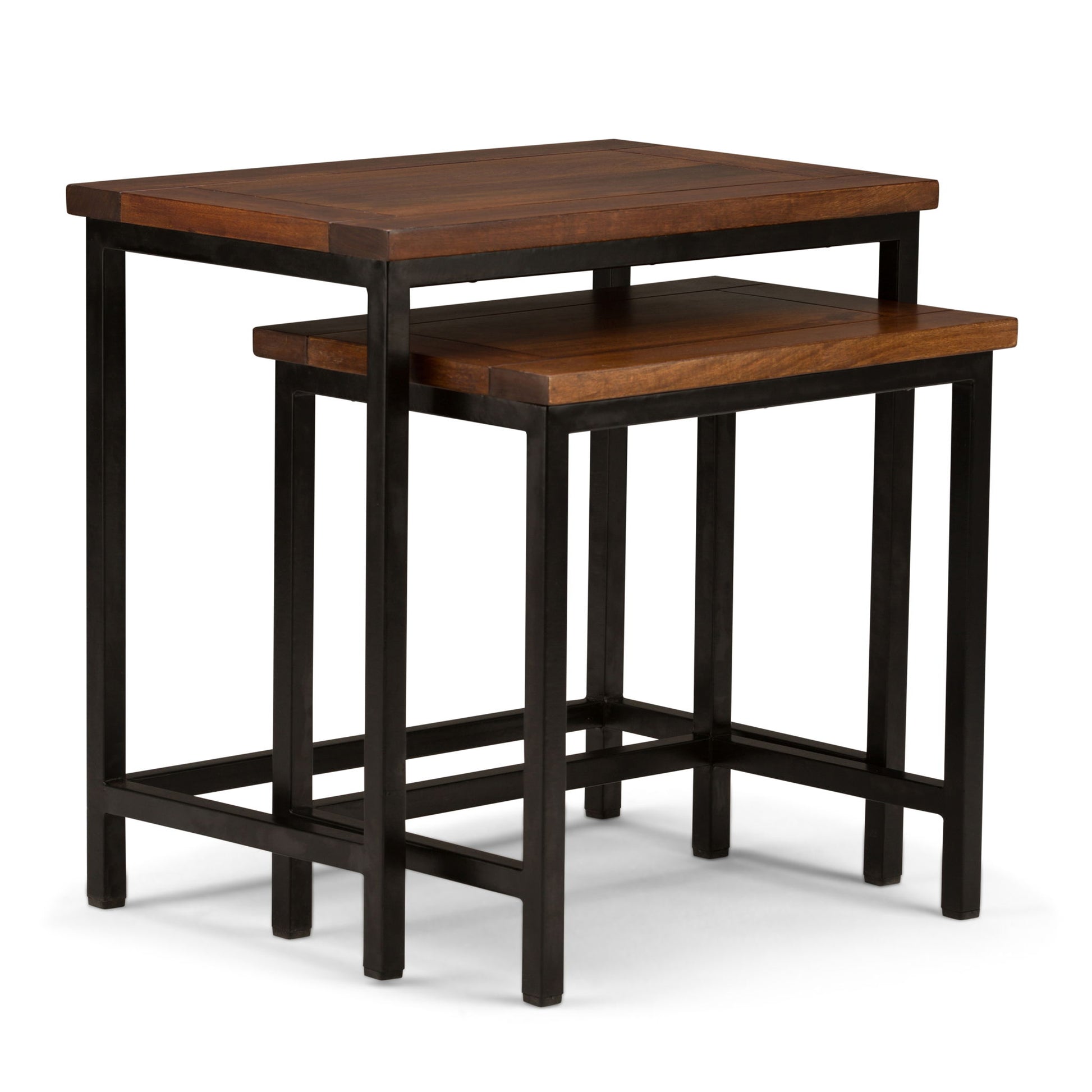 Skyler - 2 Piece Nesting Side Table - Dark Cognac Brown - Best Buy Furniture