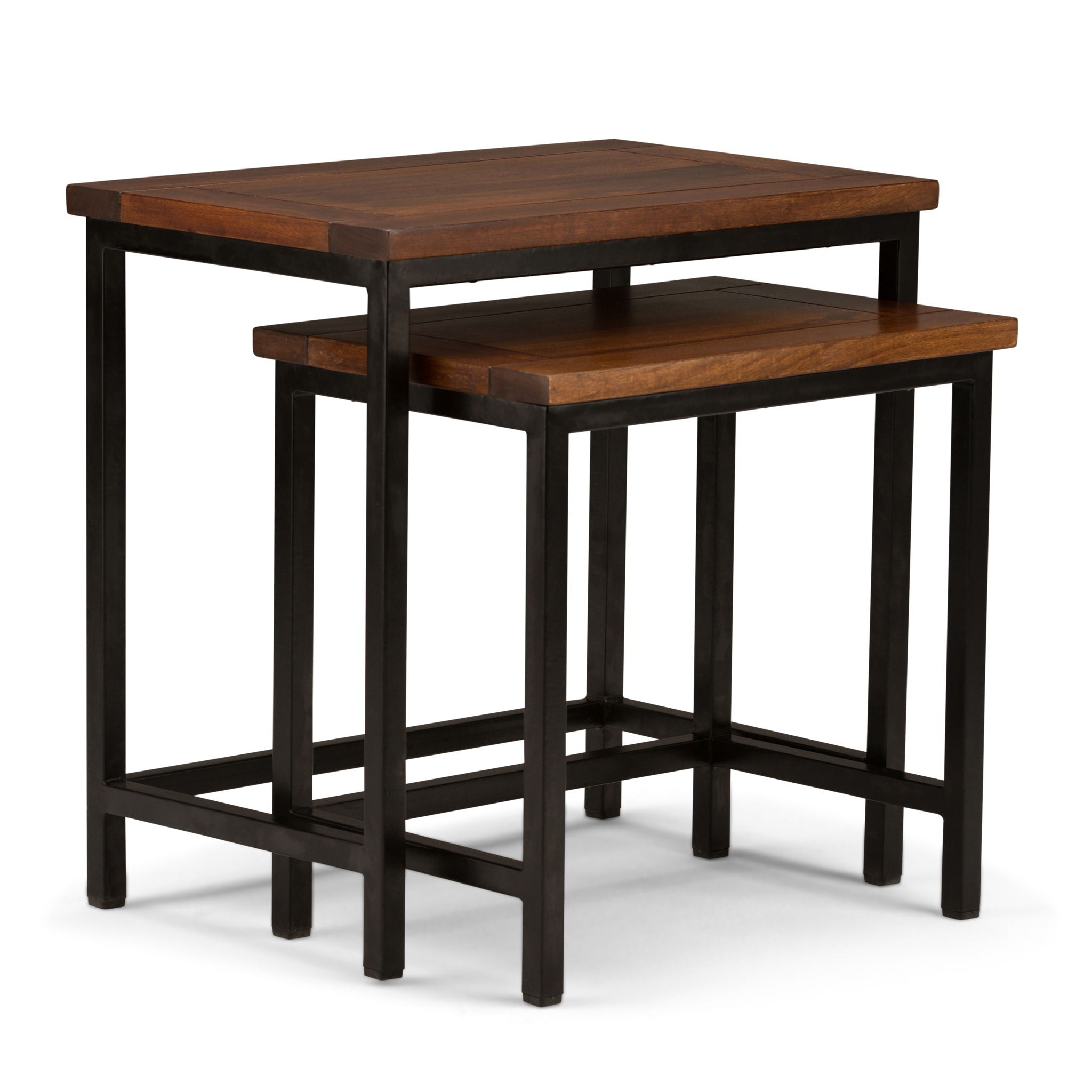 Skyler - 2 Piece Nesting Side Table - Dark Cognac Brown - Best Buy Furniture
